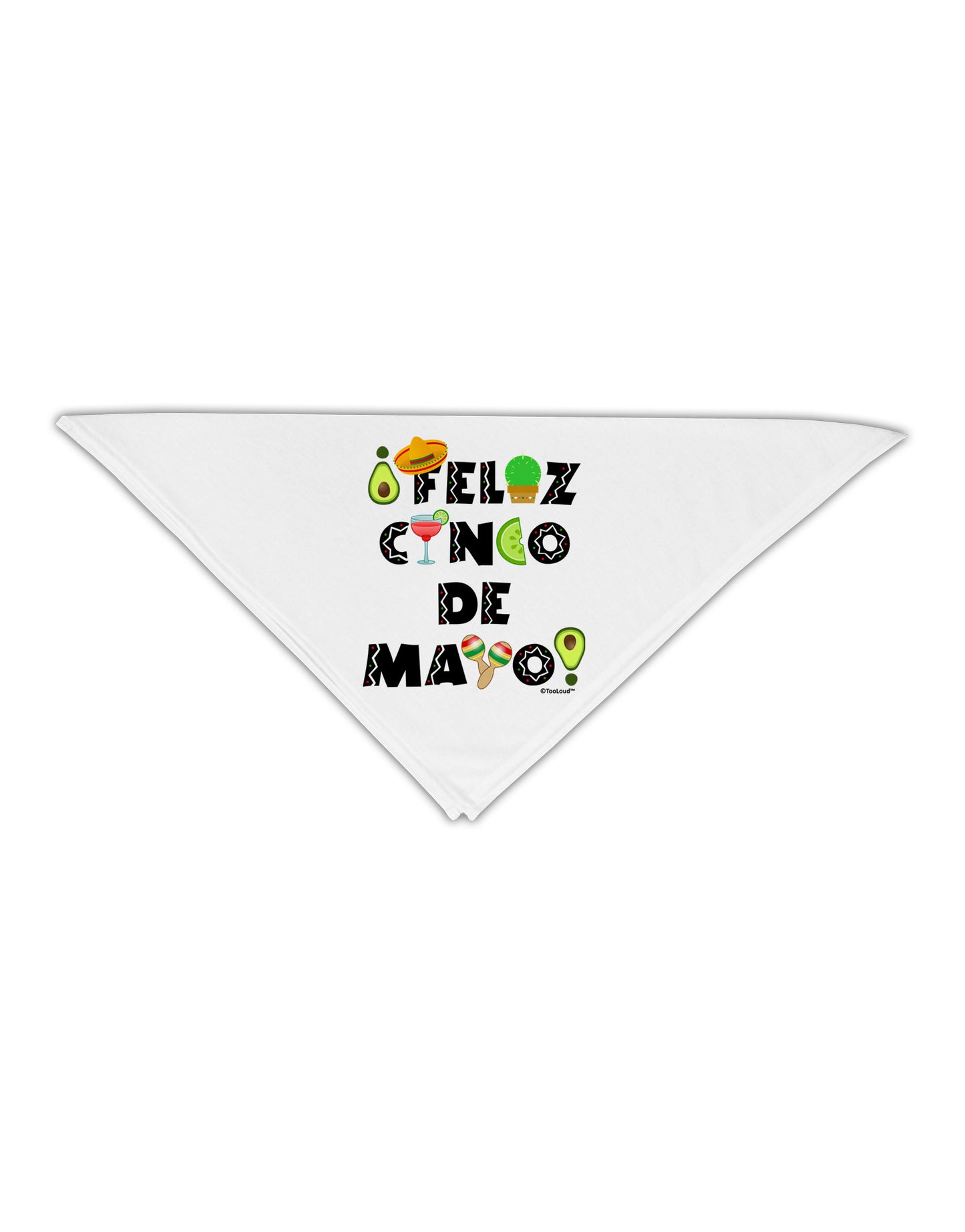 Feliz Cinco de Mayo - Fiesta Icons Adult 19" Square Bandana by TooLoud-Square Bandanas-TooLoud-White-One-Size-Adult-Davson Sales