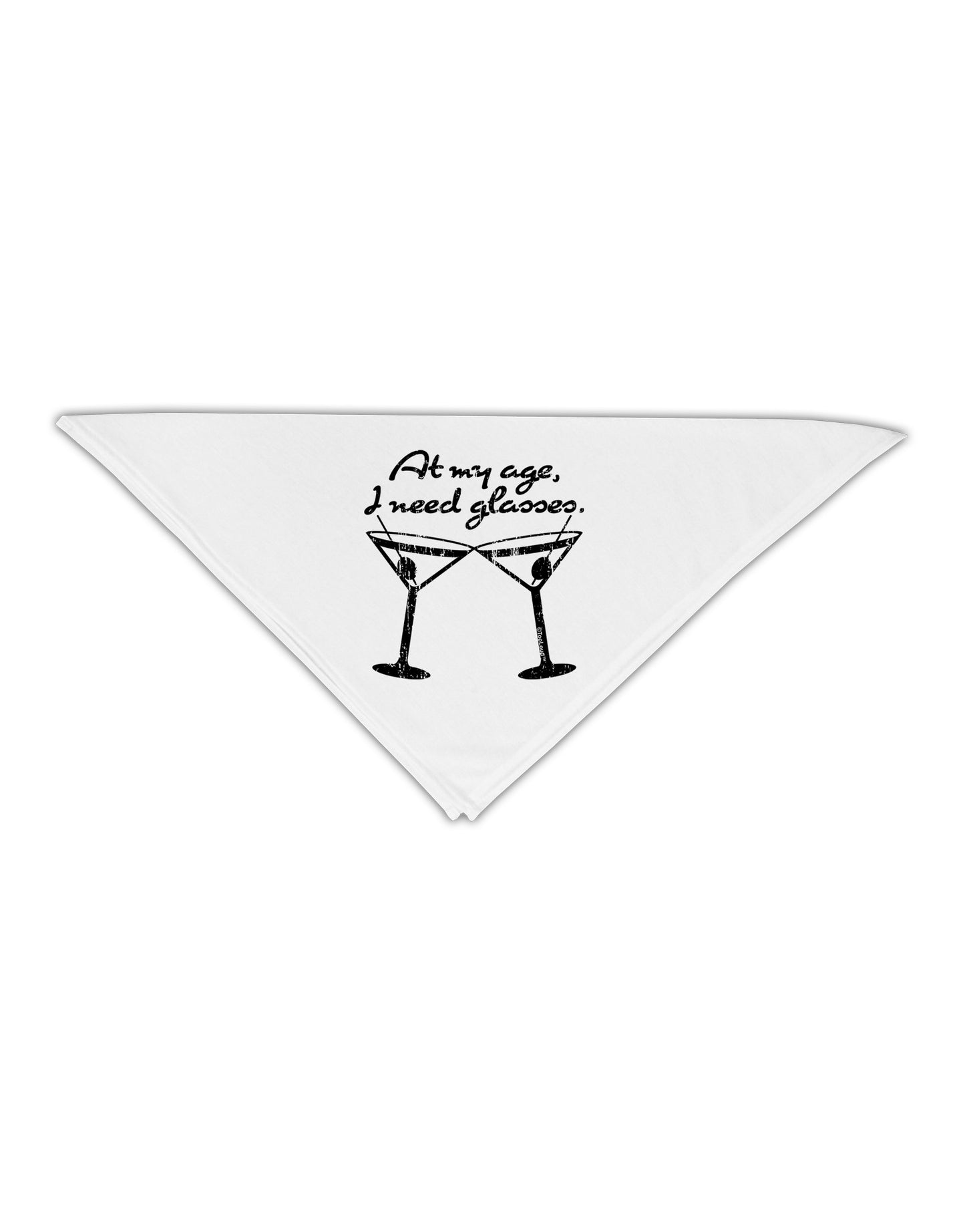 At My Age I Need Glasses - Martini Distressed Adult 19" Square Bandana by TooLoud-Square Bandanas-TooLoud-White-One-Size-Adult-Davson Sales