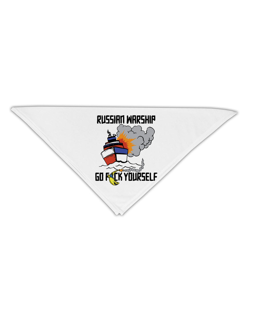 Russian Warship go F Yourself Adult 19 Inch Square Bandana-Bandanas-TooLoud-White-One-Size-Adult-Davson Sales