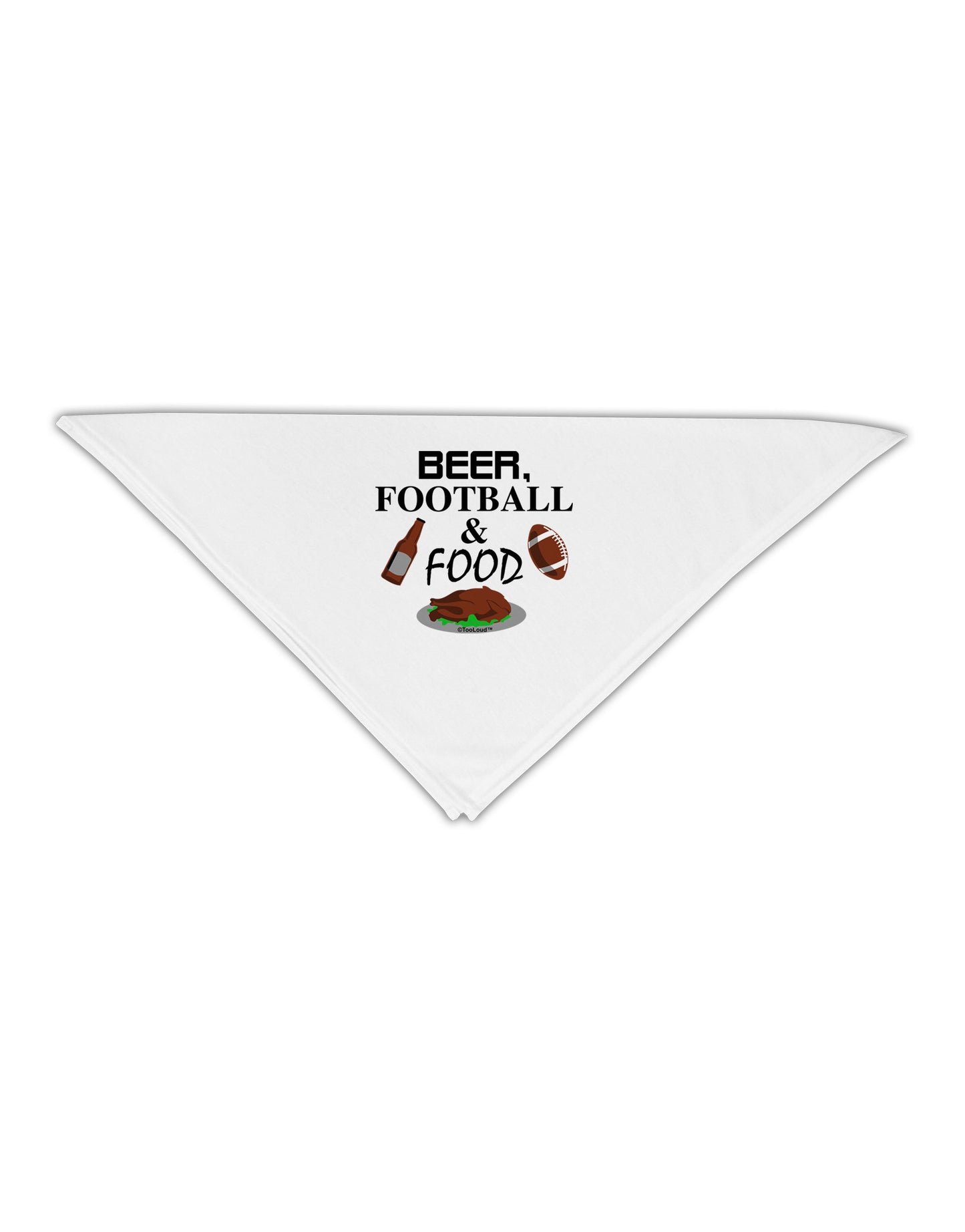 Beer Football Food Adult 19" Square Bandana-Square Bandanas-TooLoud-White-One-Size-Adult-Davson Sales