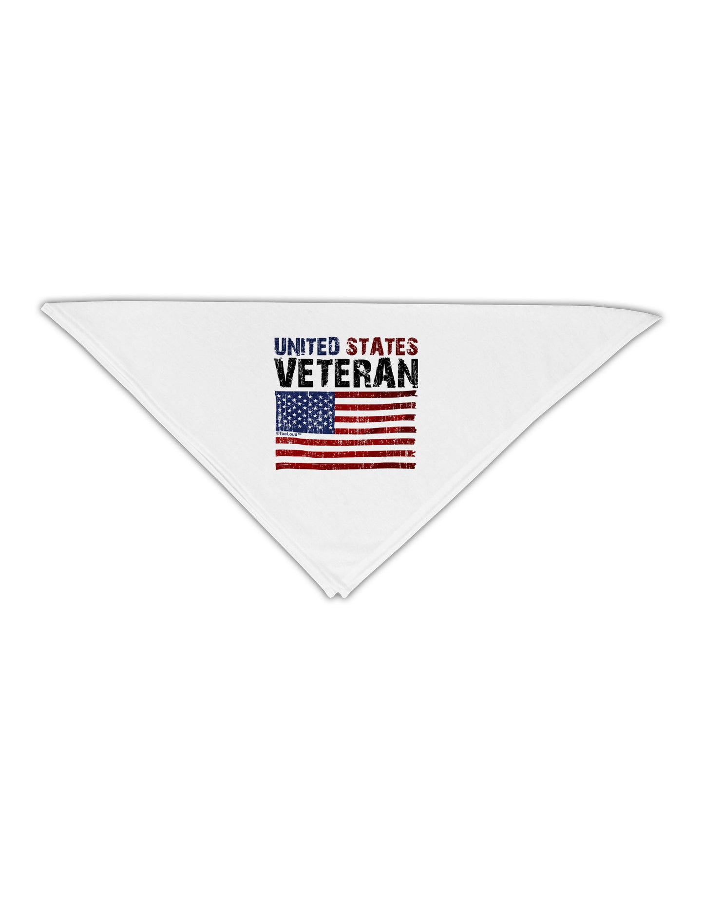US Veteran Distressed Adult 19" Square Bandana-Square Bandanas-TooLoud-White-One-Size-Adult-Davson Sales