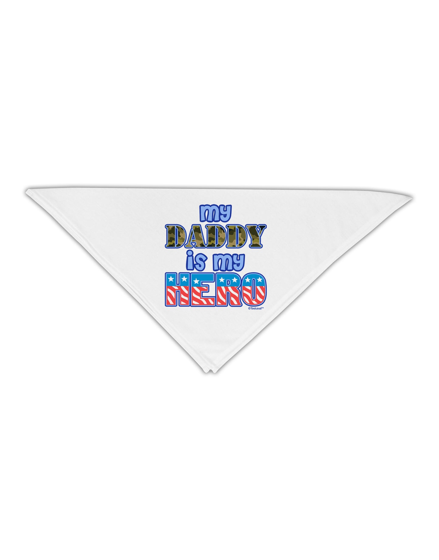 My Daddy is My Hero - Armed Forces - Blue Adult 19" Square Bandana by TooLoud-Square Bandanas-TooLoud-White-One-Size-Adult-Davson Sales