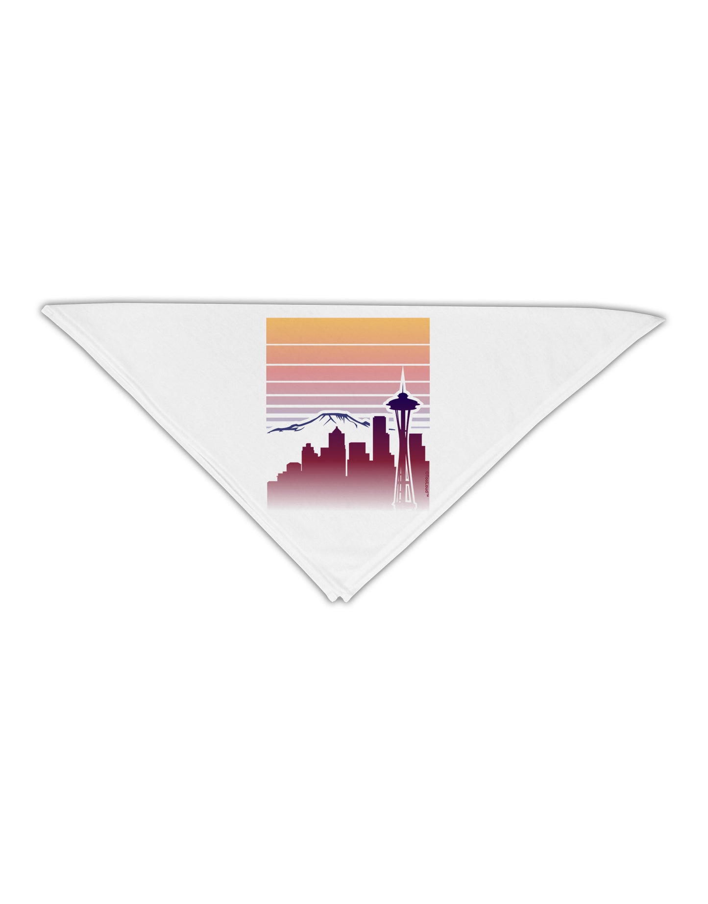 Seattle Skyline Sunrise Adult 19" Square Bandana-Square Bandanas-TooLoud-White-One-Size-Adult-Davson Sales
