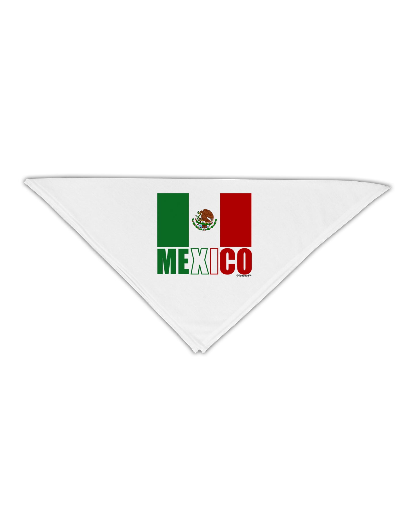 Mexican Flag - Mexico Text Adult 19" Square Bandana by TooLoud-Square Bandanas-TooLoud-White-One-Size-Adult-Davson Sales