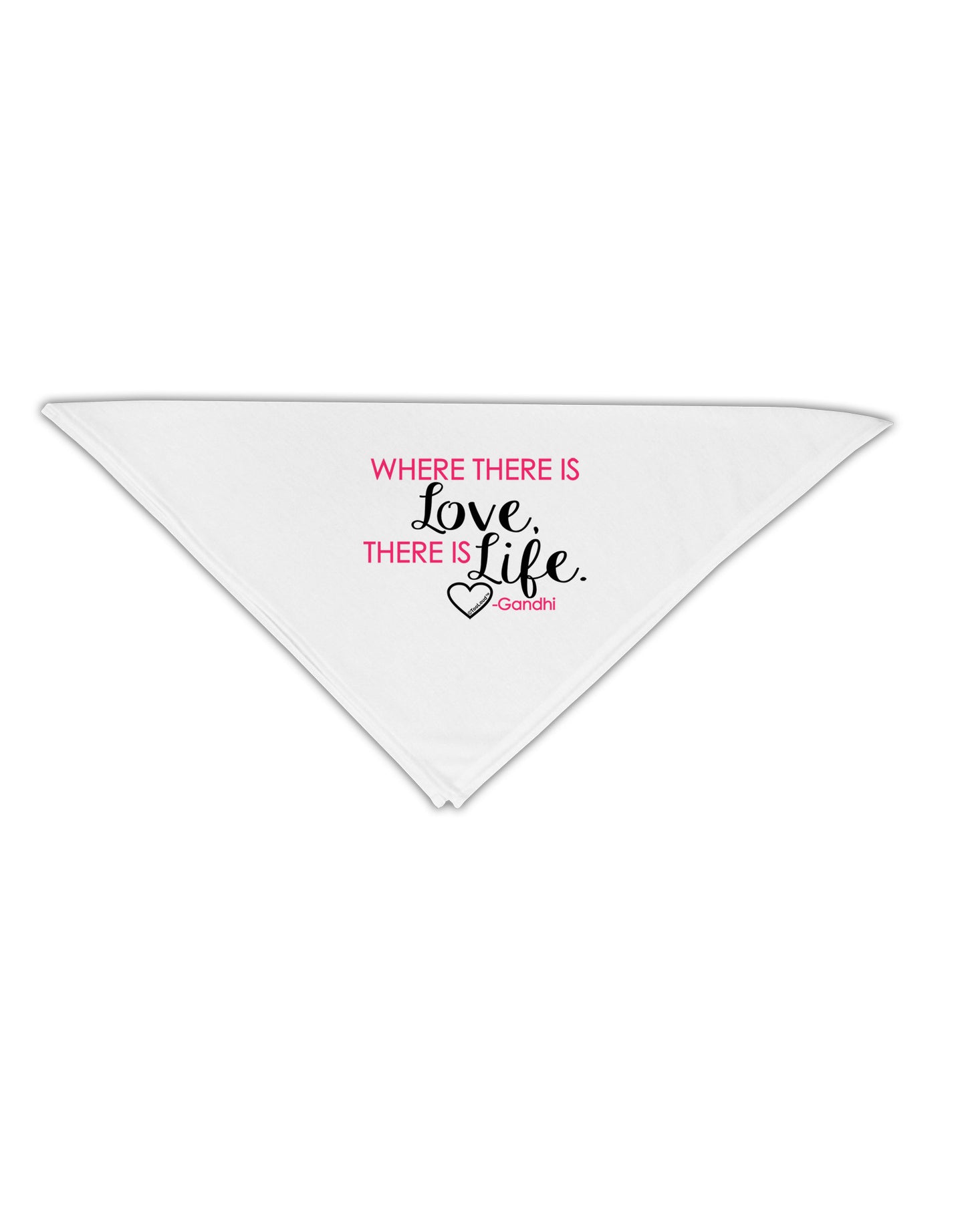 TooLoud Where There Is Love Gandhi Adult 19" Square Bandana-Square Bandanas-TooLoud-White-One-Size-Adult-Davson Sales