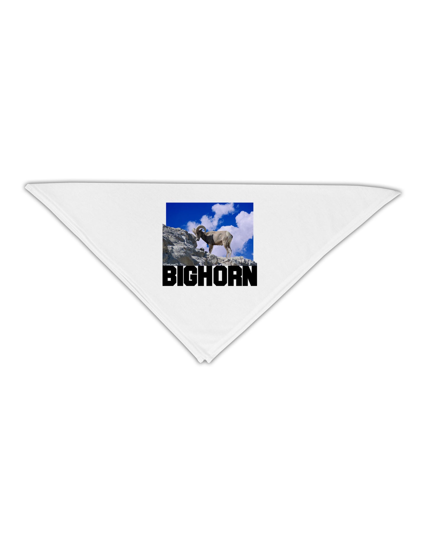 Bighorn Ram Text Adult 19" Square Bandana-Square Bandanas-TooLoud-White-One-Size-Adult-Davson Sales