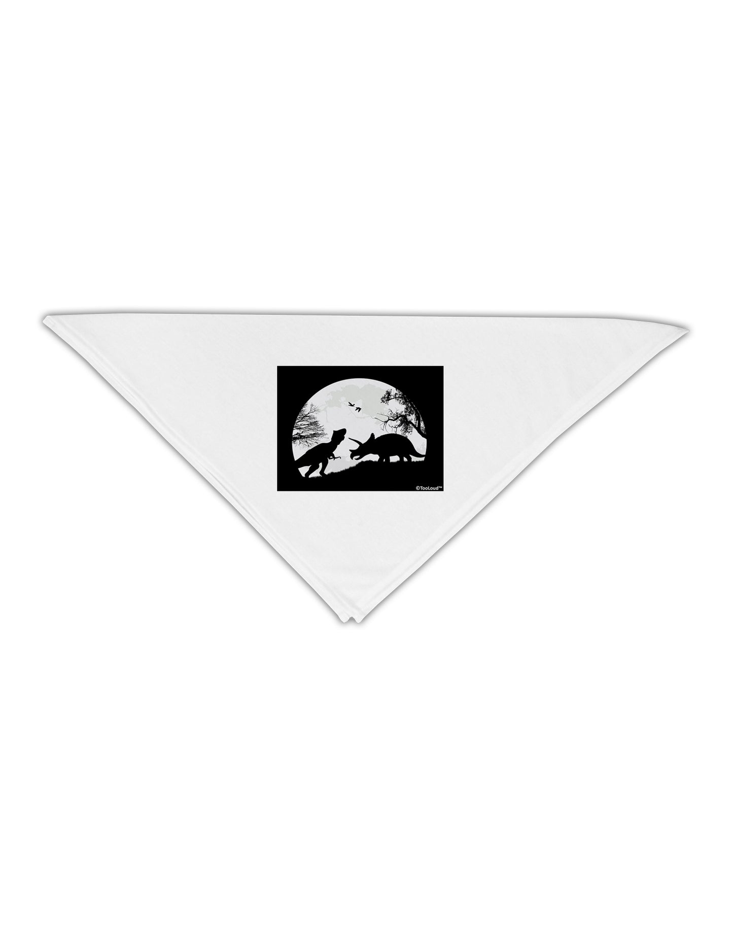 T-Rex and Triceratops Silhouettes Design Adult 19" Square Bandana by TooLoud-Square Bandanas-TooLoud-White-One-Size-Adult-Davson Sales
