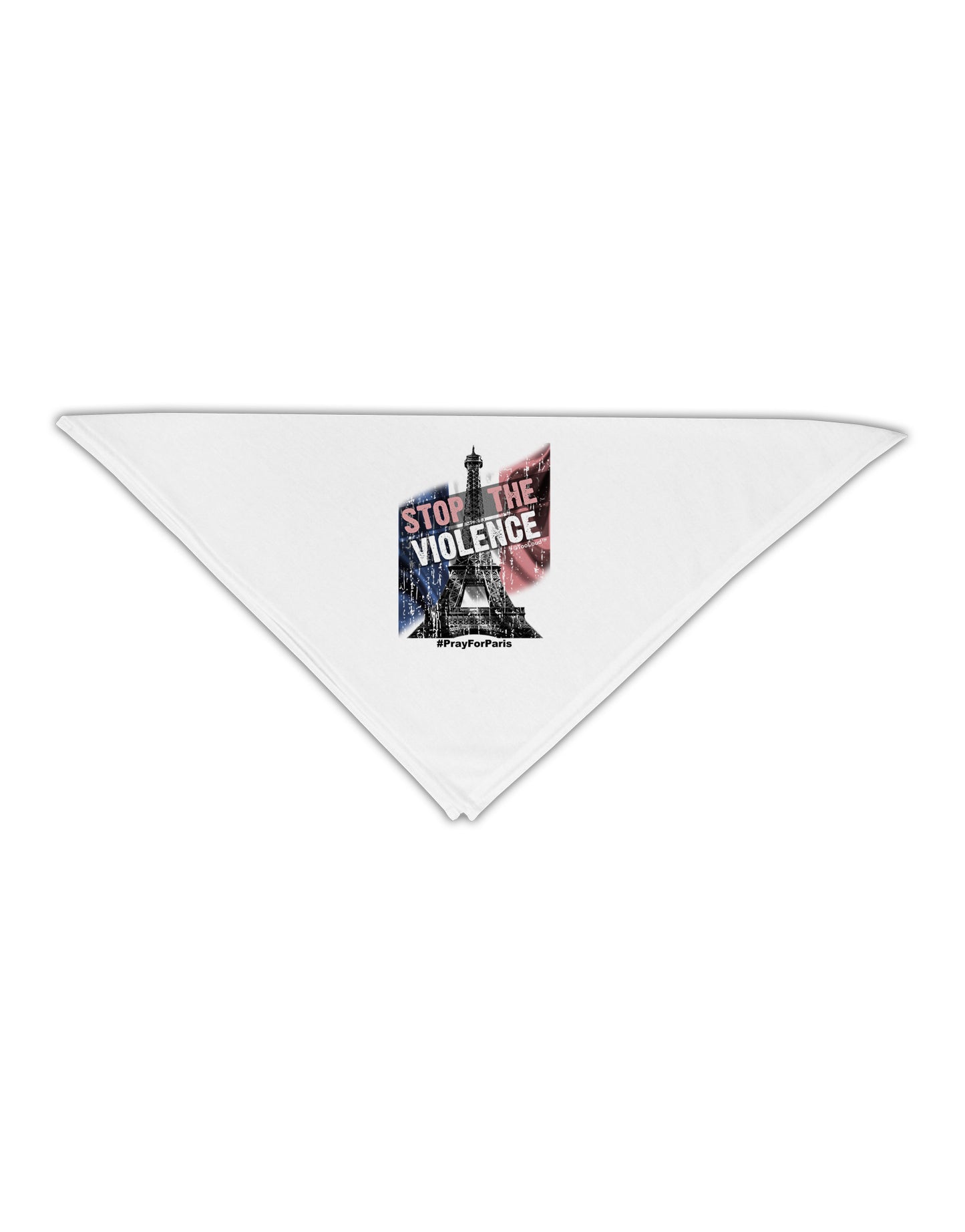 Distressed Paris Stop The Violence Adult 19" Square Bandana-Square Bandanas-TooLoud-White-One-Size-Adult-Davson Sales