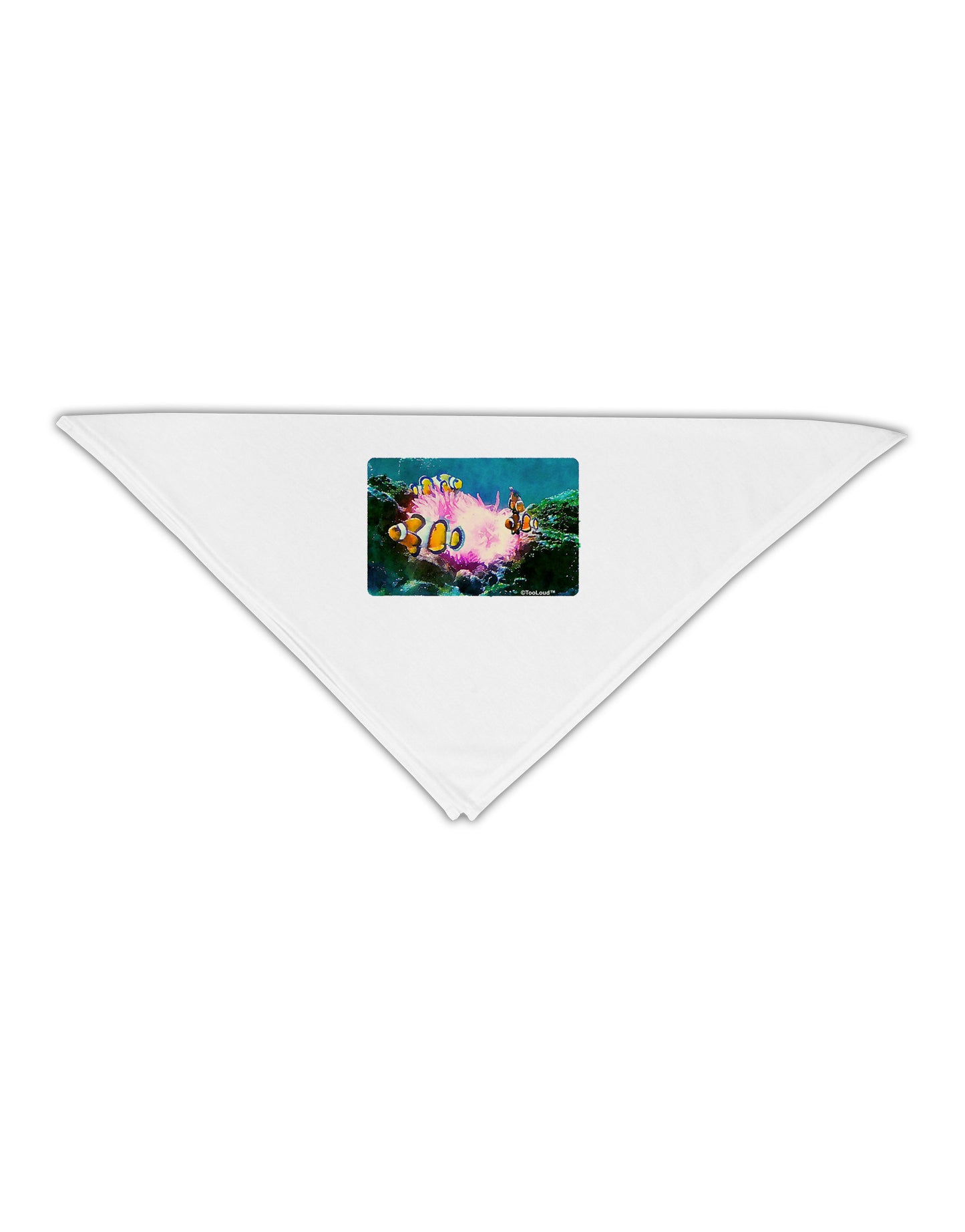 Clownfish Watercolor Adult 19" Square Bandana-Square Bandanas-TooLoud-White-One-Size-Adult-Davson Sales
