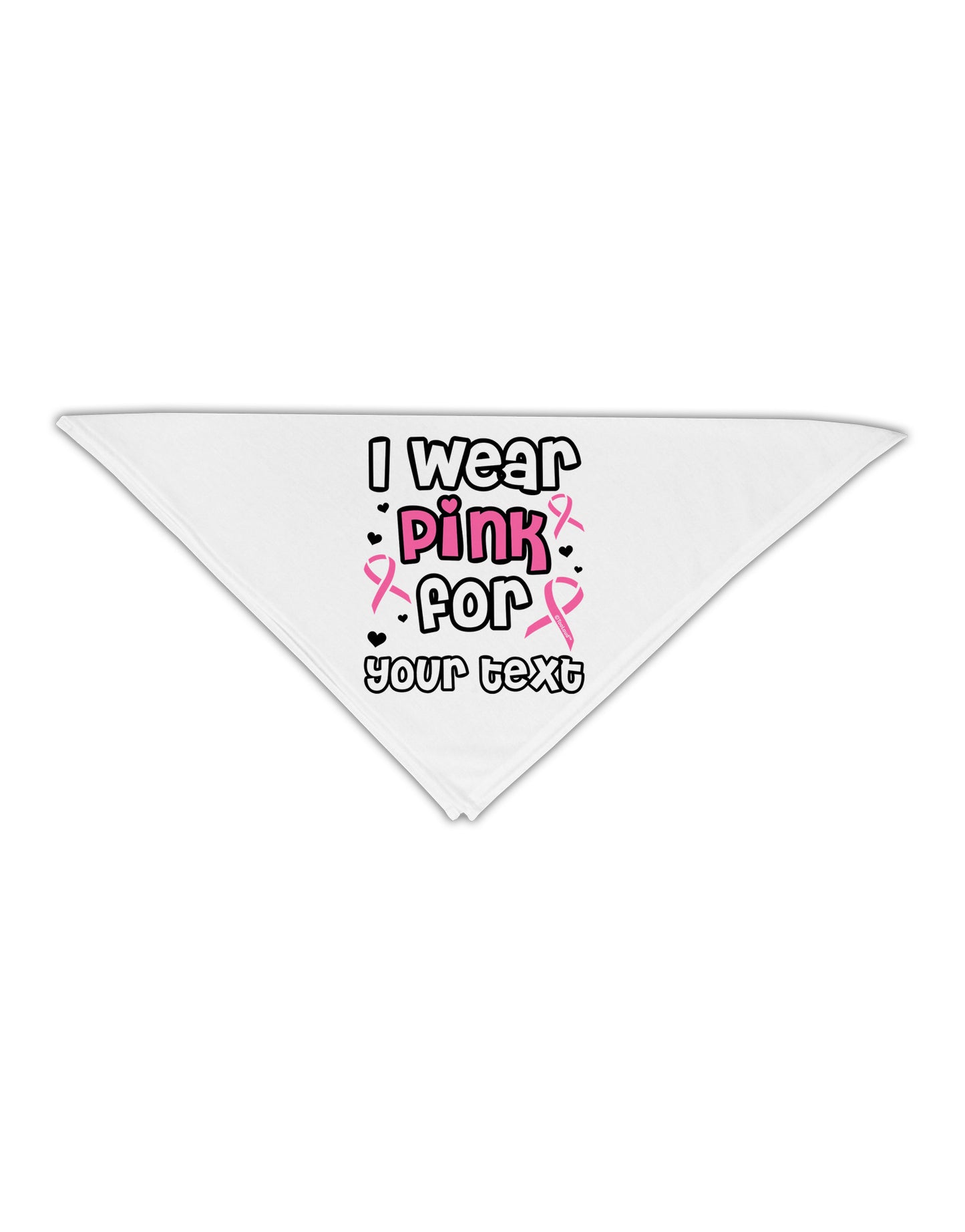 Personalized I Wear Pink for -Name- Breast Cancer Awareness Adult 19" Square Bandana-Square Bandanas-TooLoud-White-One-Size-Adult-Davson Sales