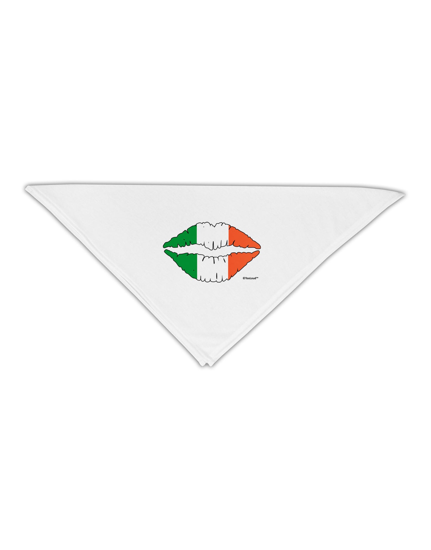 Irish Flag Kiss Adult 19" Square Bandana by TooLoud-Square Bandanas-TooLoud-White-One-Size-Adult-Davson Sales