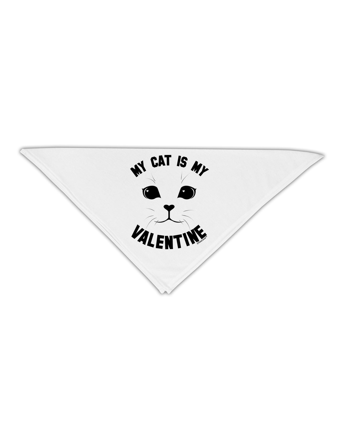 My Cat is my Valentine Adult 19" Square Bandana by-Square Bandanas-TooLoud-White-One-Size-Adult-Davson Sales