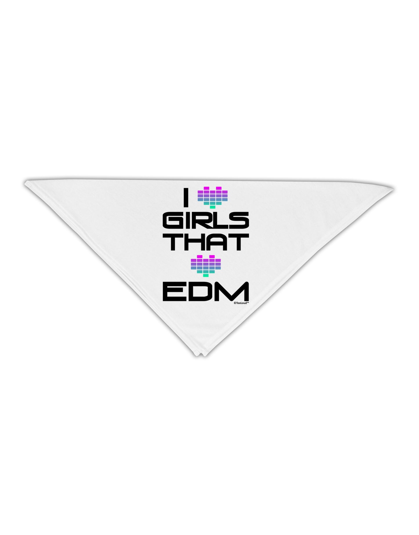 I Heart Girls That Heart EDM Adult 19" Square Bandana-Square Bandanas-TooLoud-White-One-Size-Adult-Davson Sales