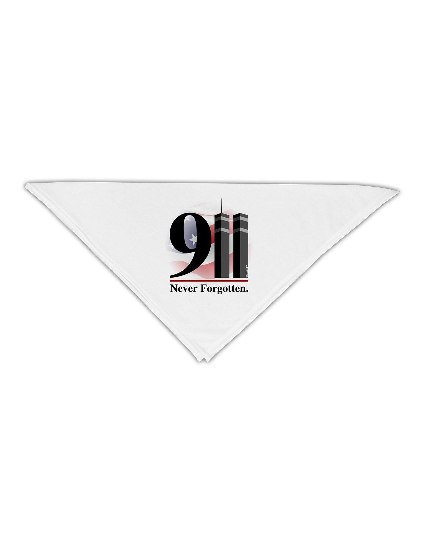 911 Never Forgotten Adult 19" Square Bandana-Square Bandanas-TooLoud-White-One-Size-Adult-Davson Sales