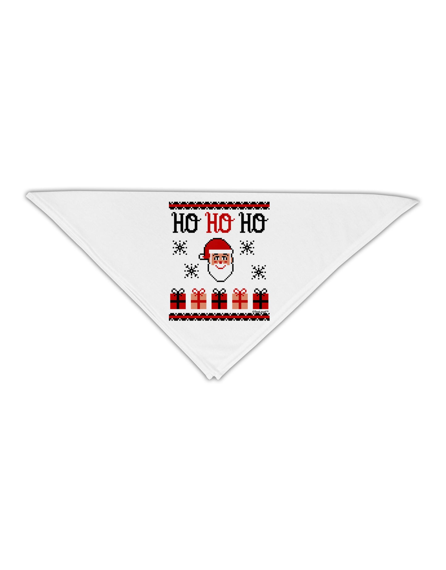 Ho Ho Ho Ugly Christmas Sweater Adult 19" Square Bandana-Square Bandanas-TooLoud-White-One-Size-Adult-Davson Sales