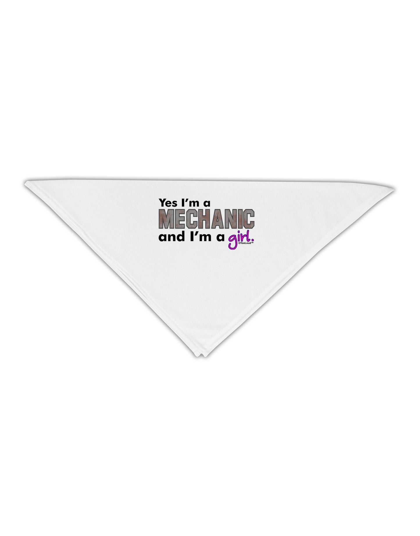 Yes I am a Mechanic Girl Adult 19" Square Bandana-Square Bandanas-TooLoud-White-One-Size-Adult-Davson Sales