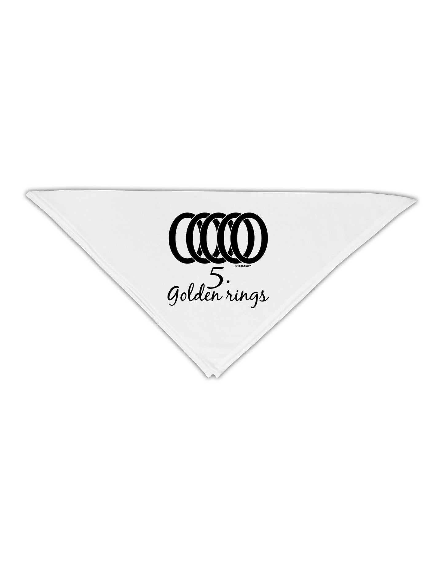 Five Golden Rings Text Adult 19" Square Bandana-Square Bandanas-TooLoud-White-One-Size-Adult-Davson Sales