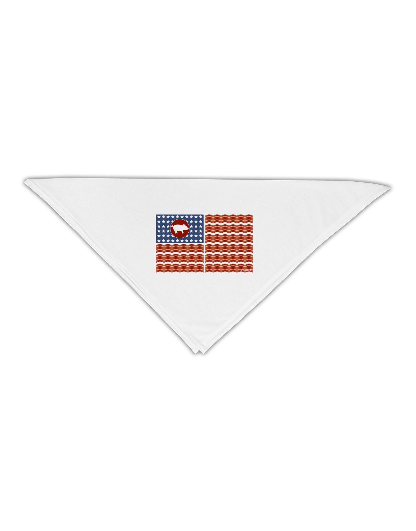 American Bacon Flag Adult 19" Square Bandana-Square Bandanas-TooLoud-White-One-Size-Adult-Davson Sales