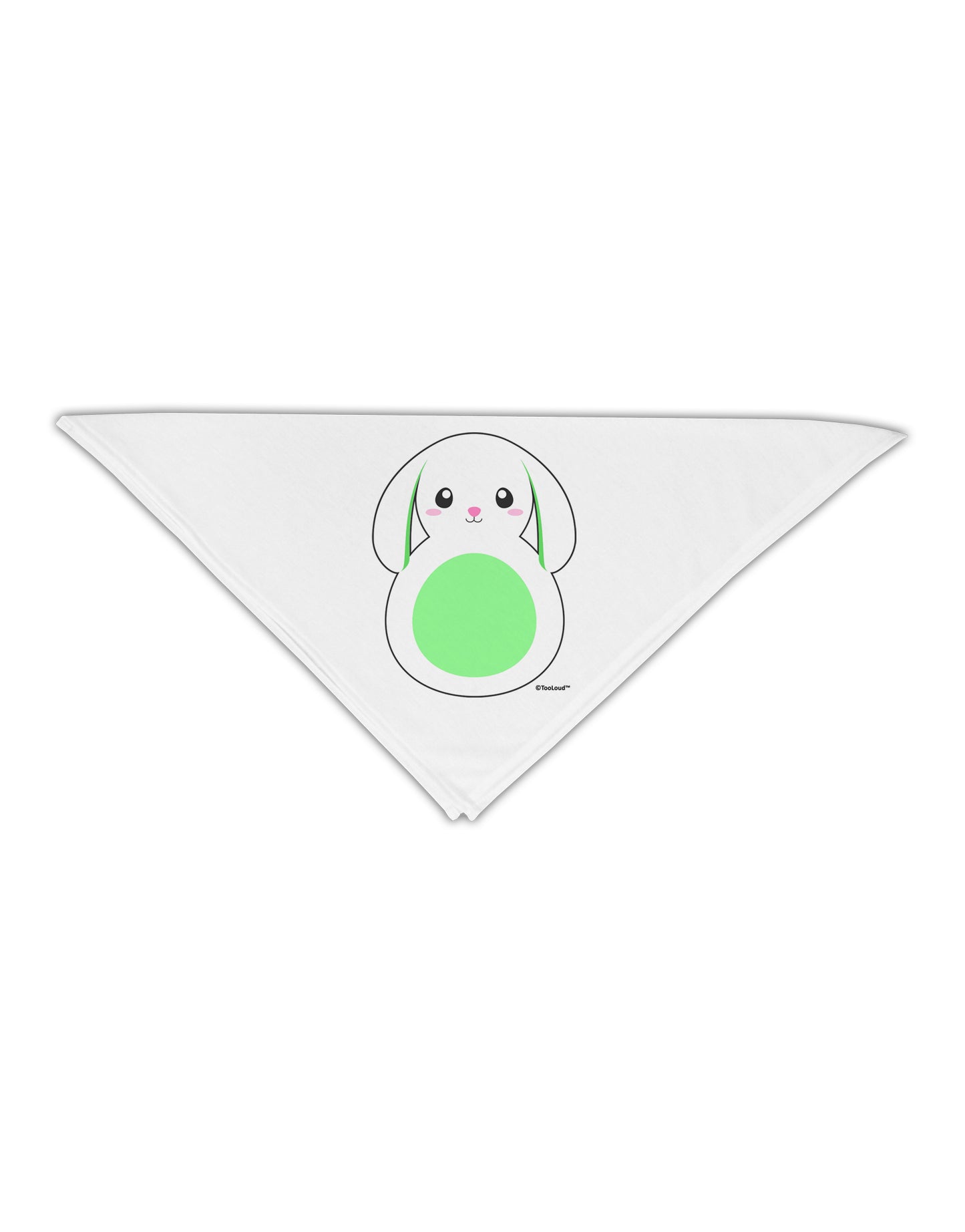 Cute Bunny with Floppy Ears - Green Adult 19" Square Bandana by TooLoud-Square Bandanas-TooLoud-White-One-Size-Adult-Davson Sales