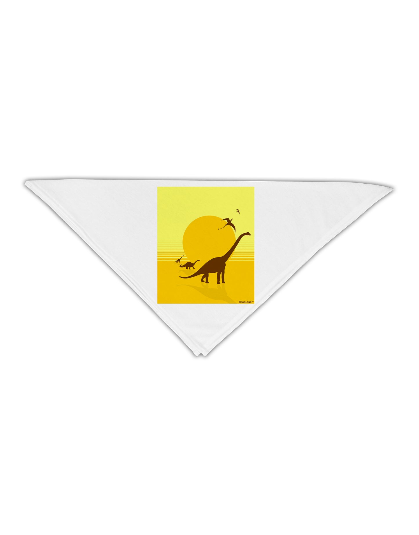 Brontosaurus and Pterodactyl Silhouettes with Sun Adult 19" Square Bandana by TooLoud-Square Bandanas-TooLoud-White-One-Size-Adult-Davson Sales