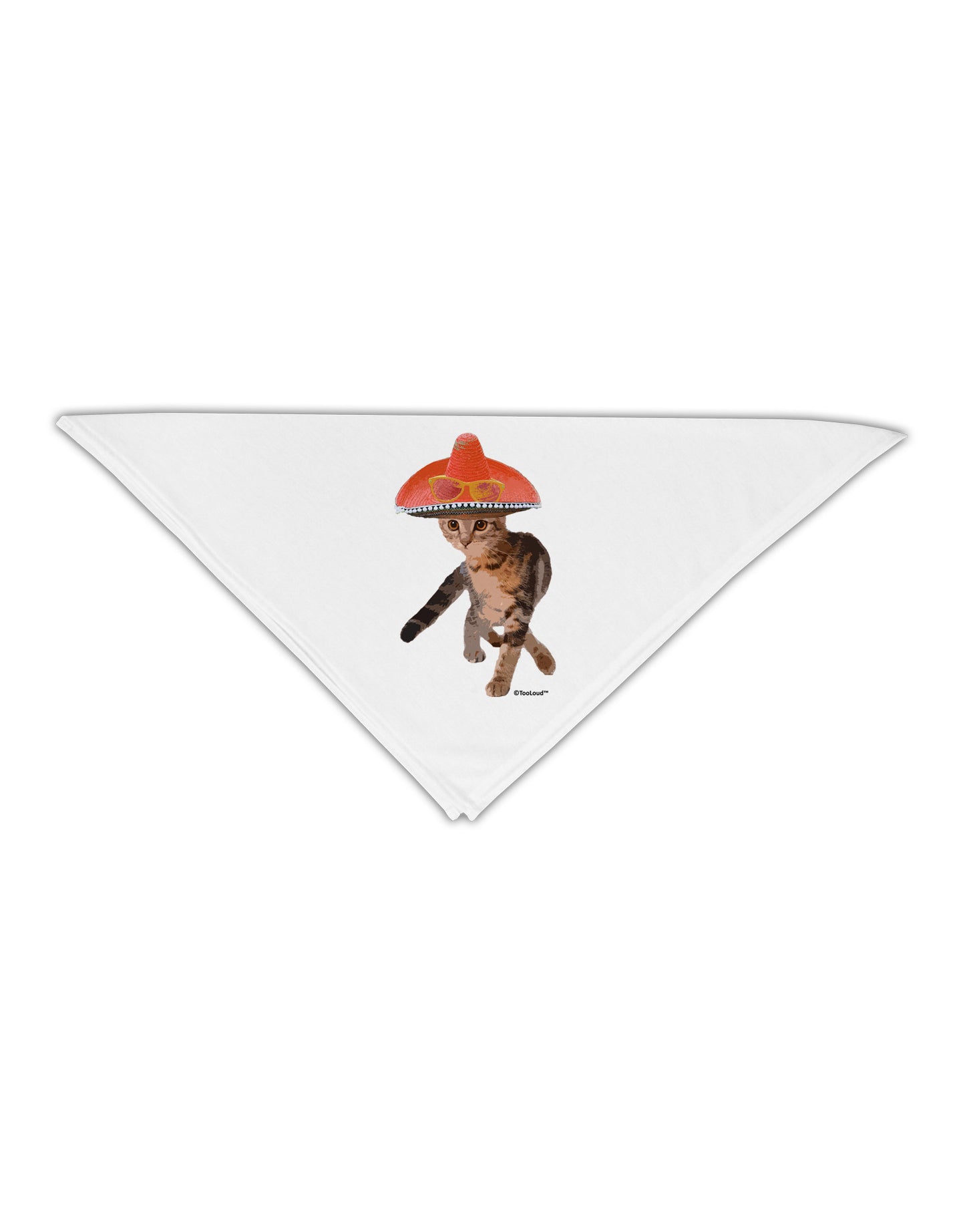 Cat with Pink Sombrero and Sunglasses Adult 19" Square Bandana by TooLoud-Square Bandanas-TooLoud-White-One-Size-Adult-Davson Sales