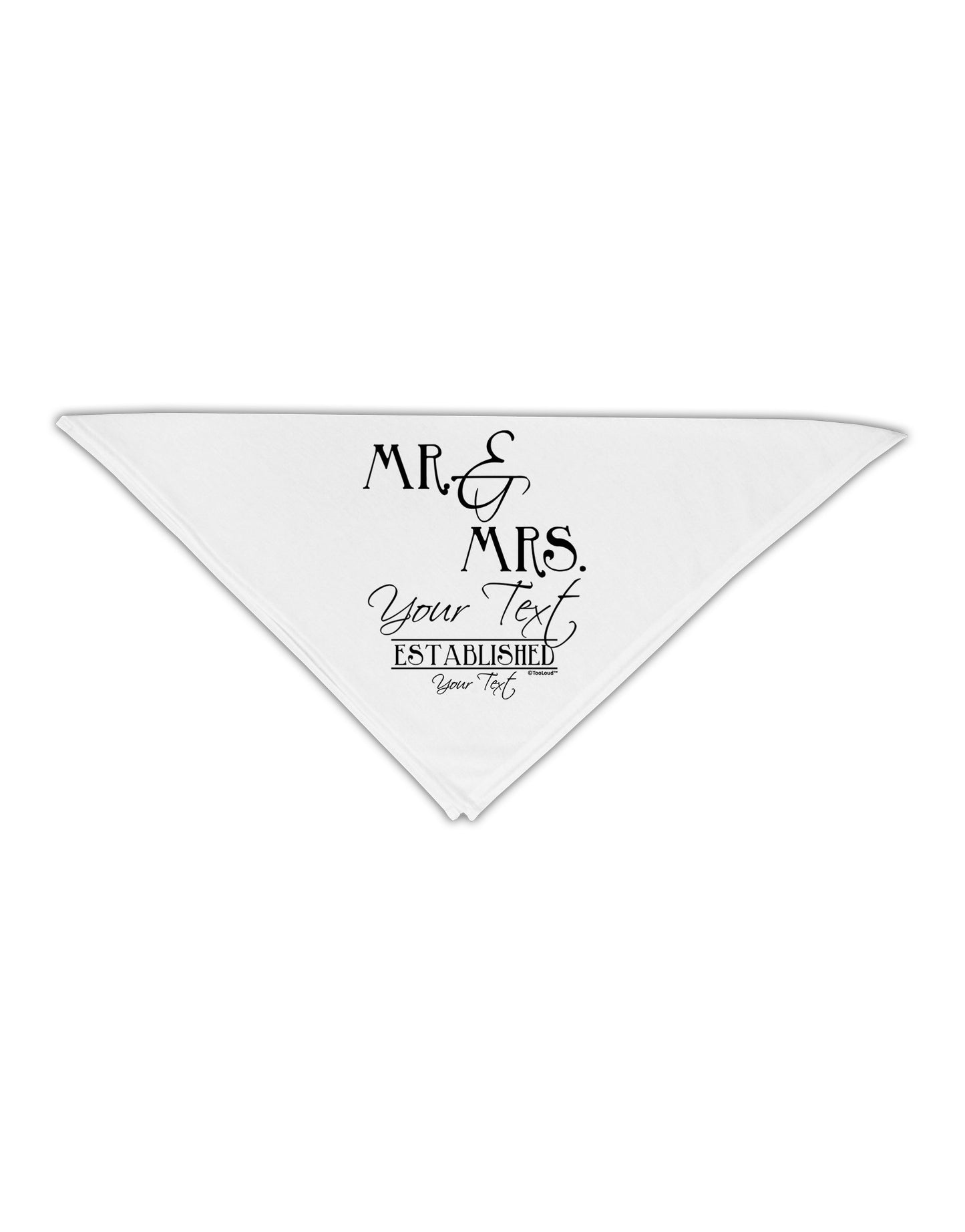 Personalized Mr and Mrs -Name- Established -Date- Design Adult 19" Square Bandana-Square Bandanas-TooLoud-White-One-Size-Adult-Davson Sales
