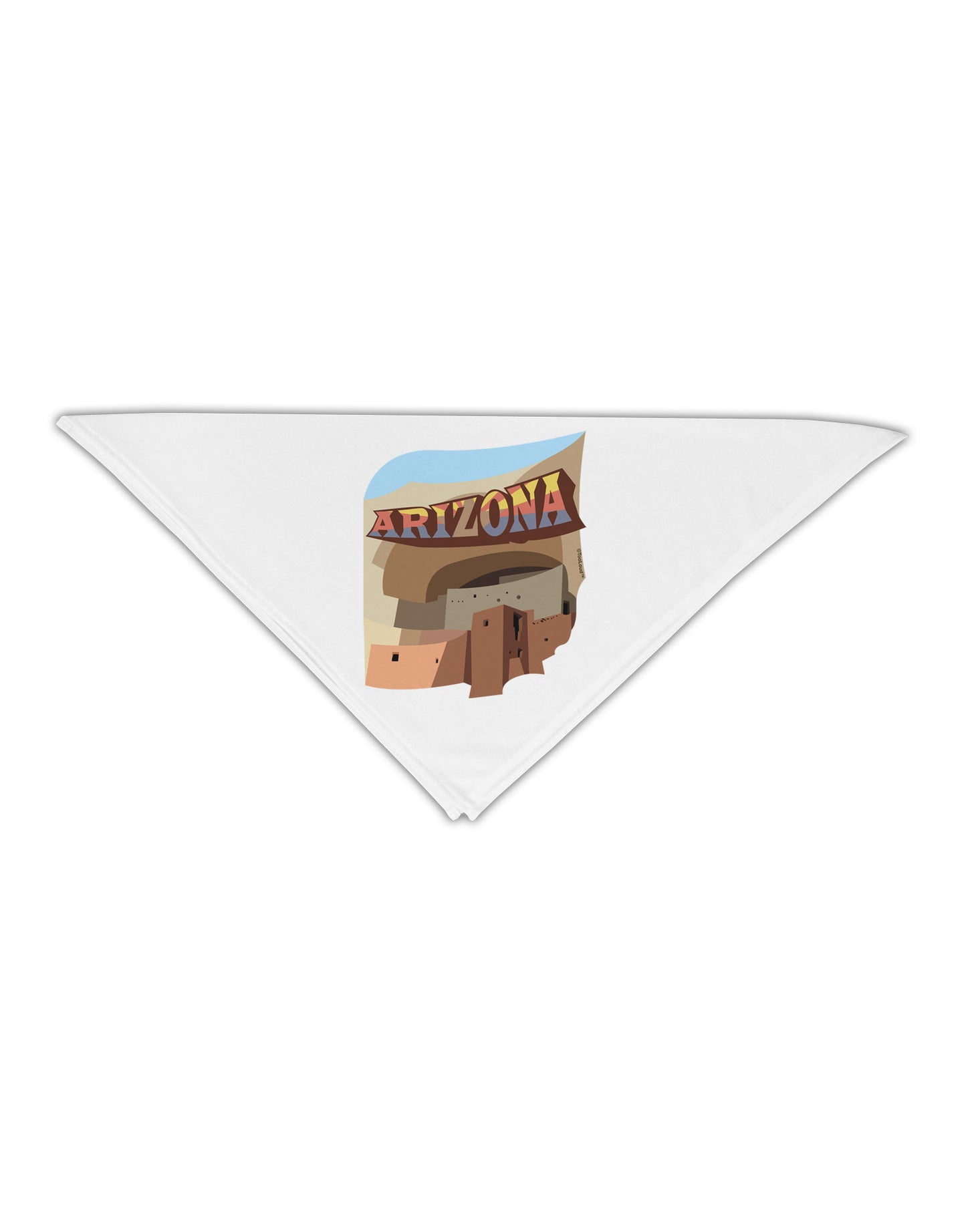 Arizona Montezuma Castle Adult 19" Square Bandana-Square Bandanas-TooLoud-White-One-Size-Adult-Davson Sales