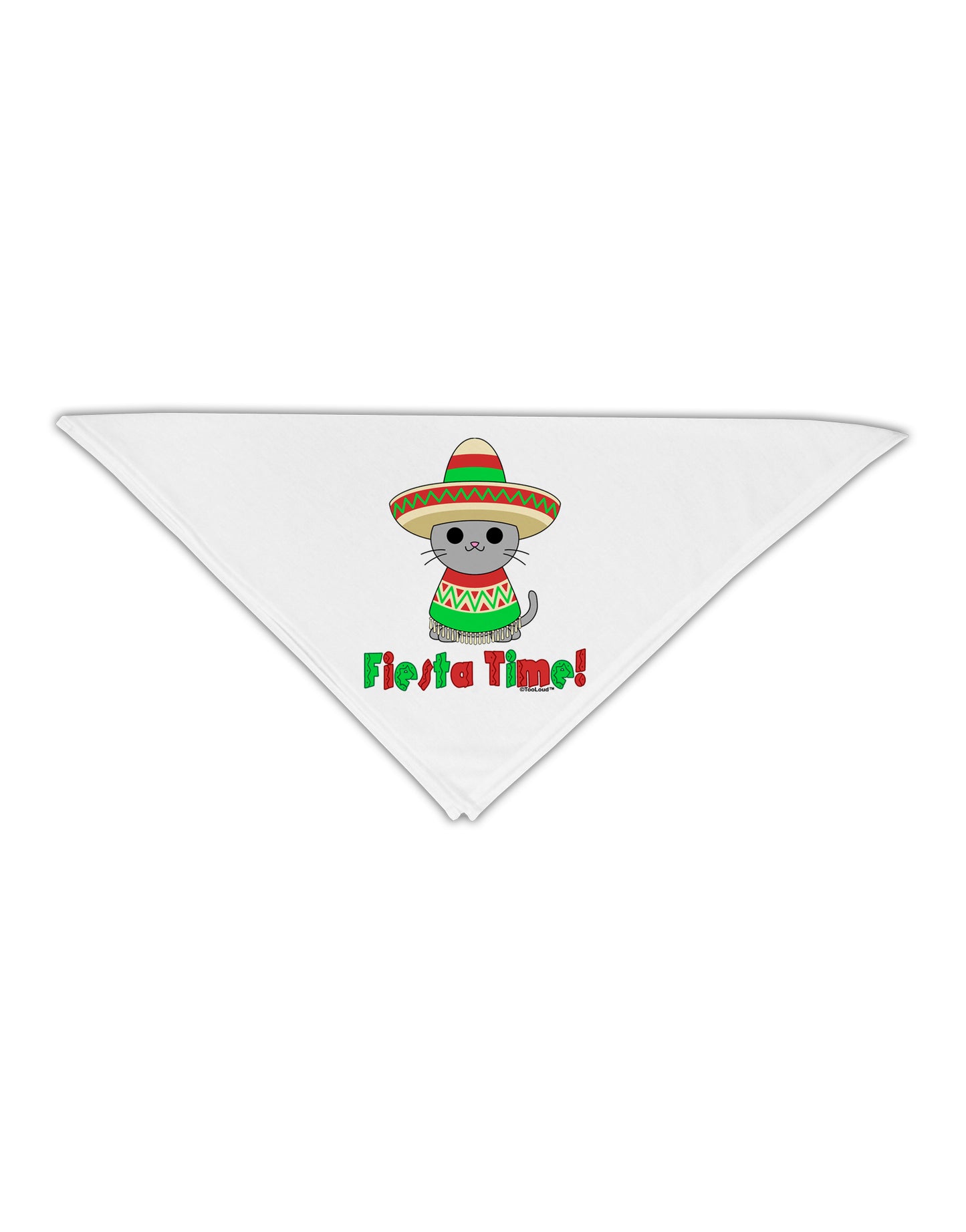 Fiesta Time - Cute Sombrero Cat Adult 19" Square Bandana by TooLoud-Square Bandanas-TooLoud-White-One-Size-Adult-Davson Sales