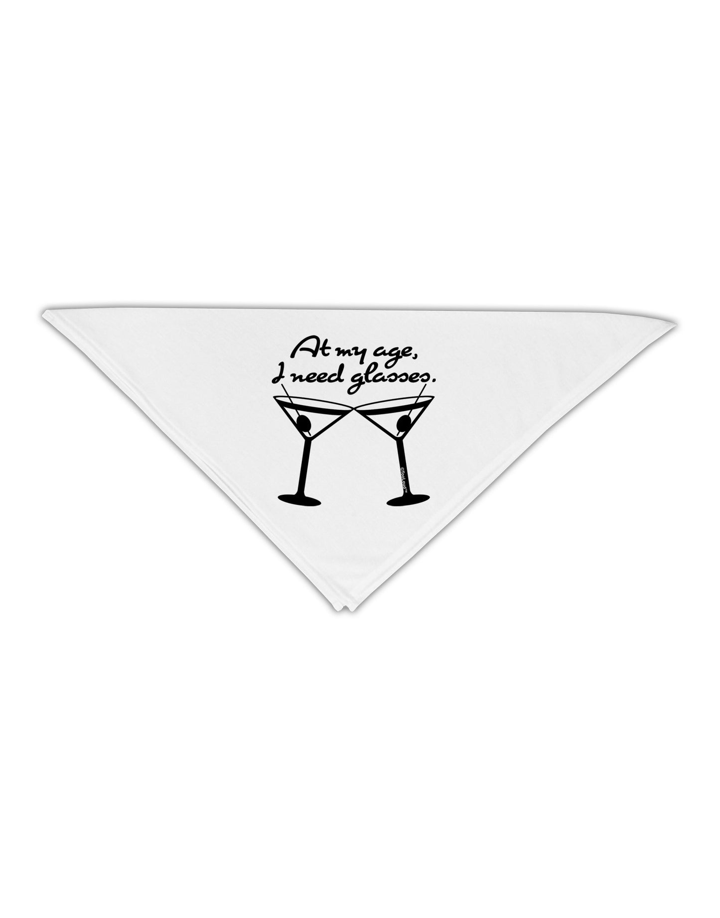 At My Age I Need Glasses - Martini Adult 19" Square Bandana by TooLoud-Square Bandanas-TooLoud-White-One-Size-Adult-Davson Sales
