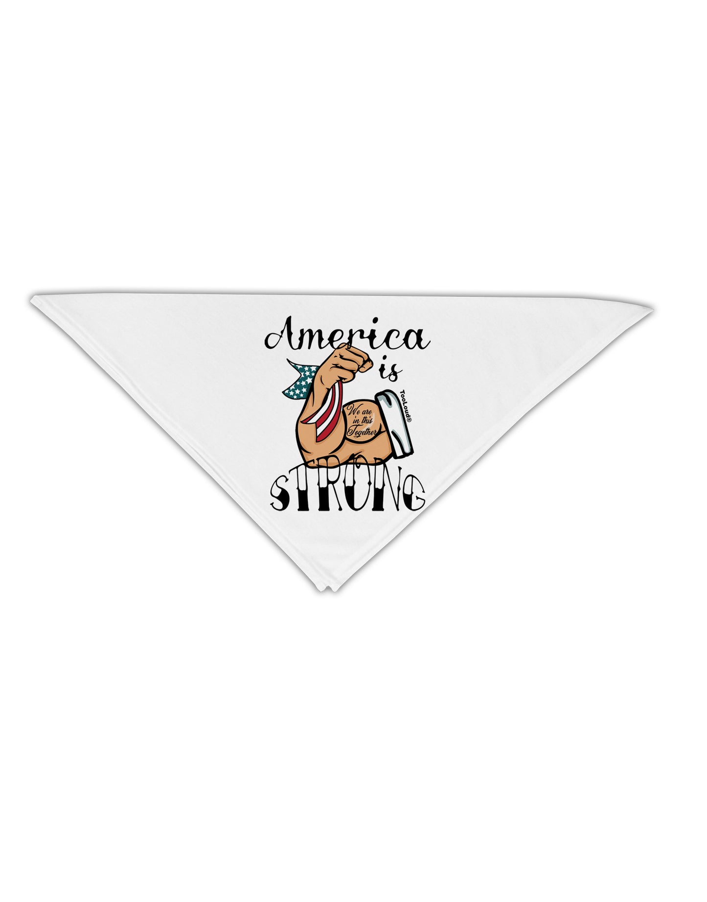 America is Strong We will Overcome This Adult 19 Inch Square Bandana-Bandanas-TooLoud-White-One-Size-Adult-Davson Sales