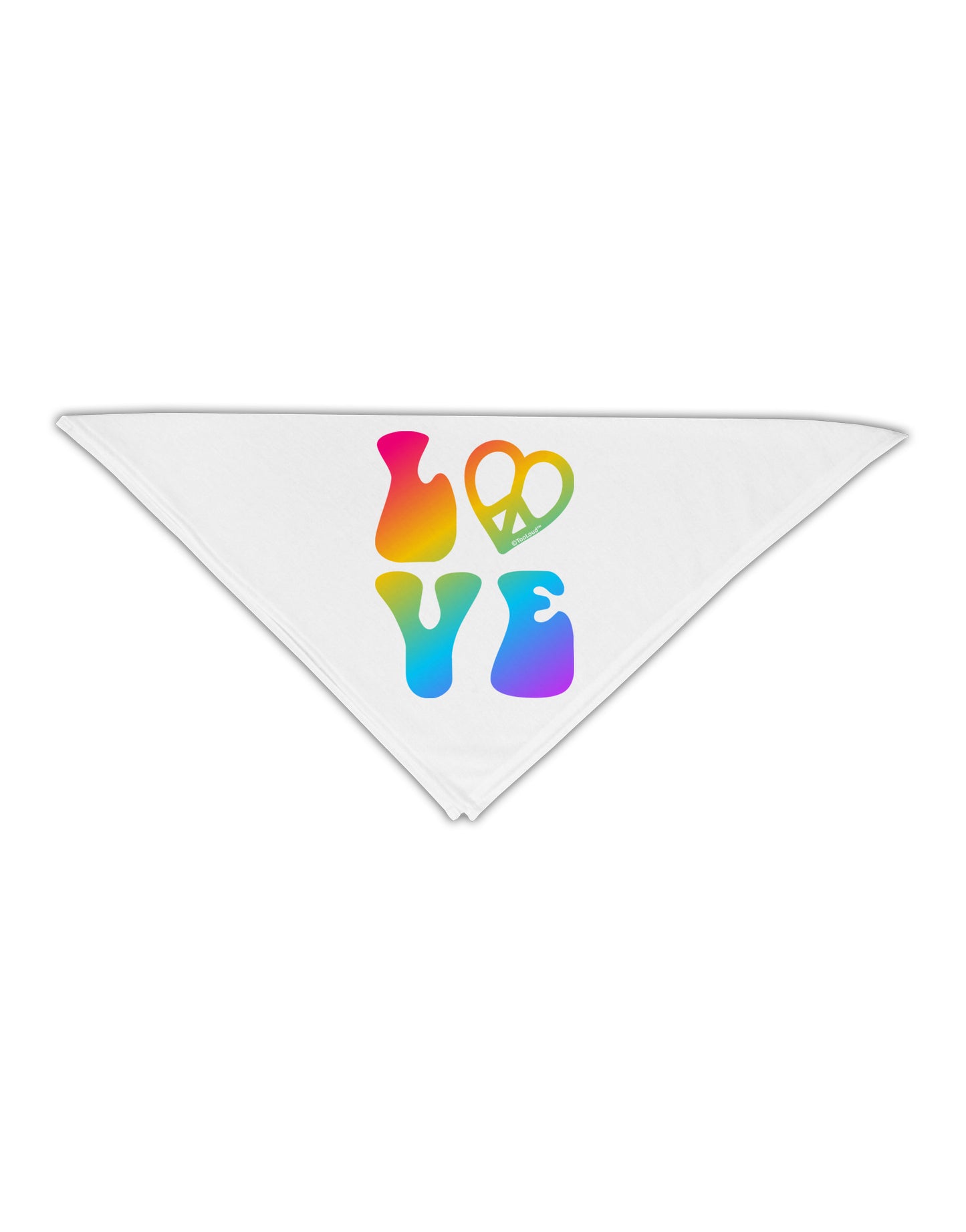 Peace and Love - Peace Heart Love Adult 19" Square Bandana-Square Bandanas-TooLoud-White-One-Size-Adult-Davson Sales