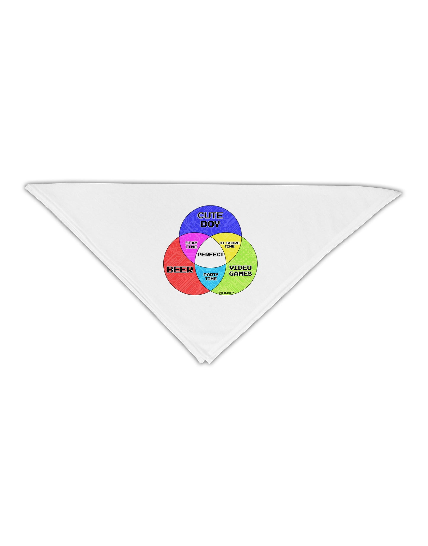 Beer Boy and Games Diagram Adult 19" Square Bandana-Square Bandanas-TooLoud-White-One-Size-Adult-Davson Sales