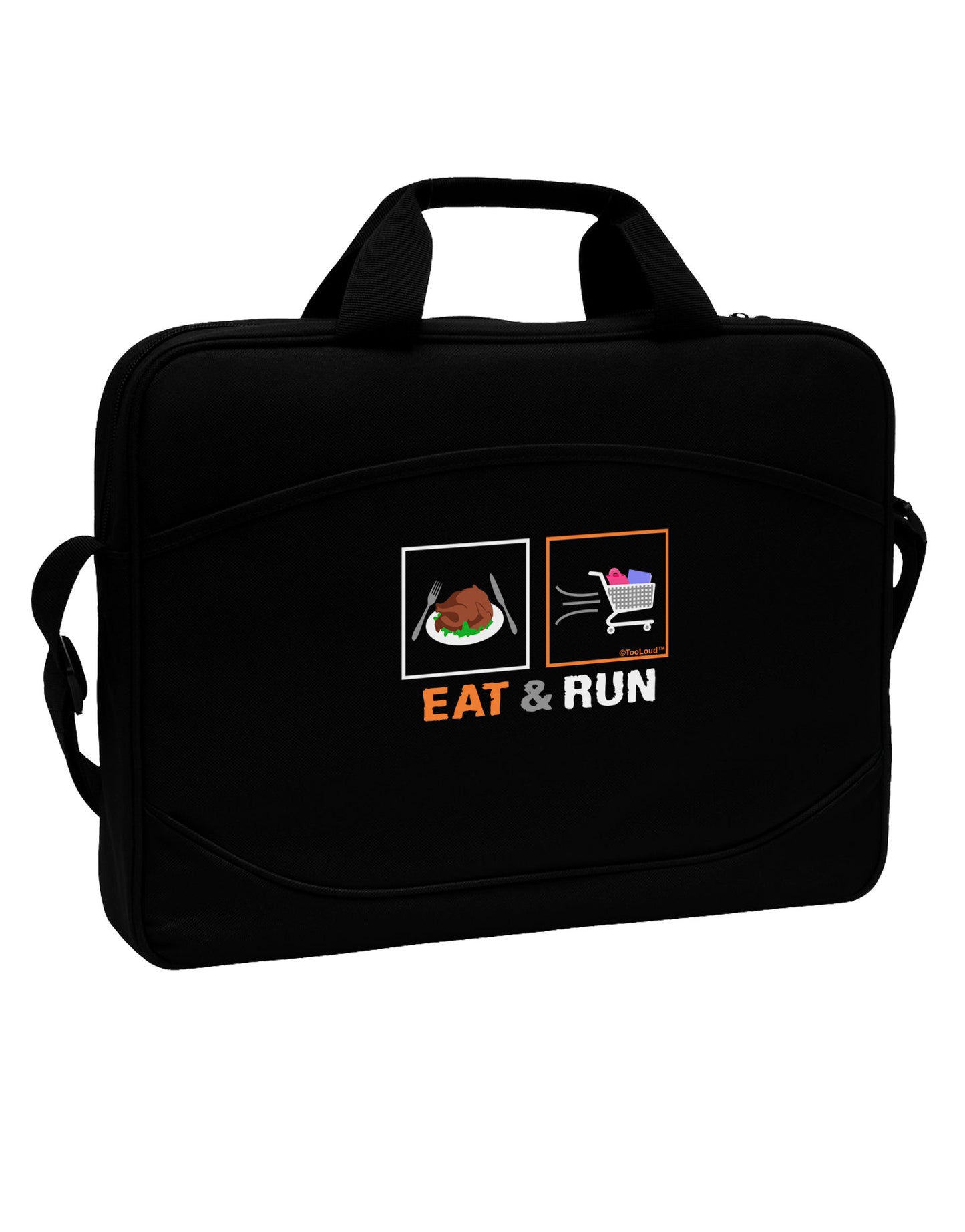 Eat & Run Black Friday 15" Dark Laptop / Tablet Case Bag-Laptop / Tablet Case Bag-TooLoud-Black-White-Davson Sales