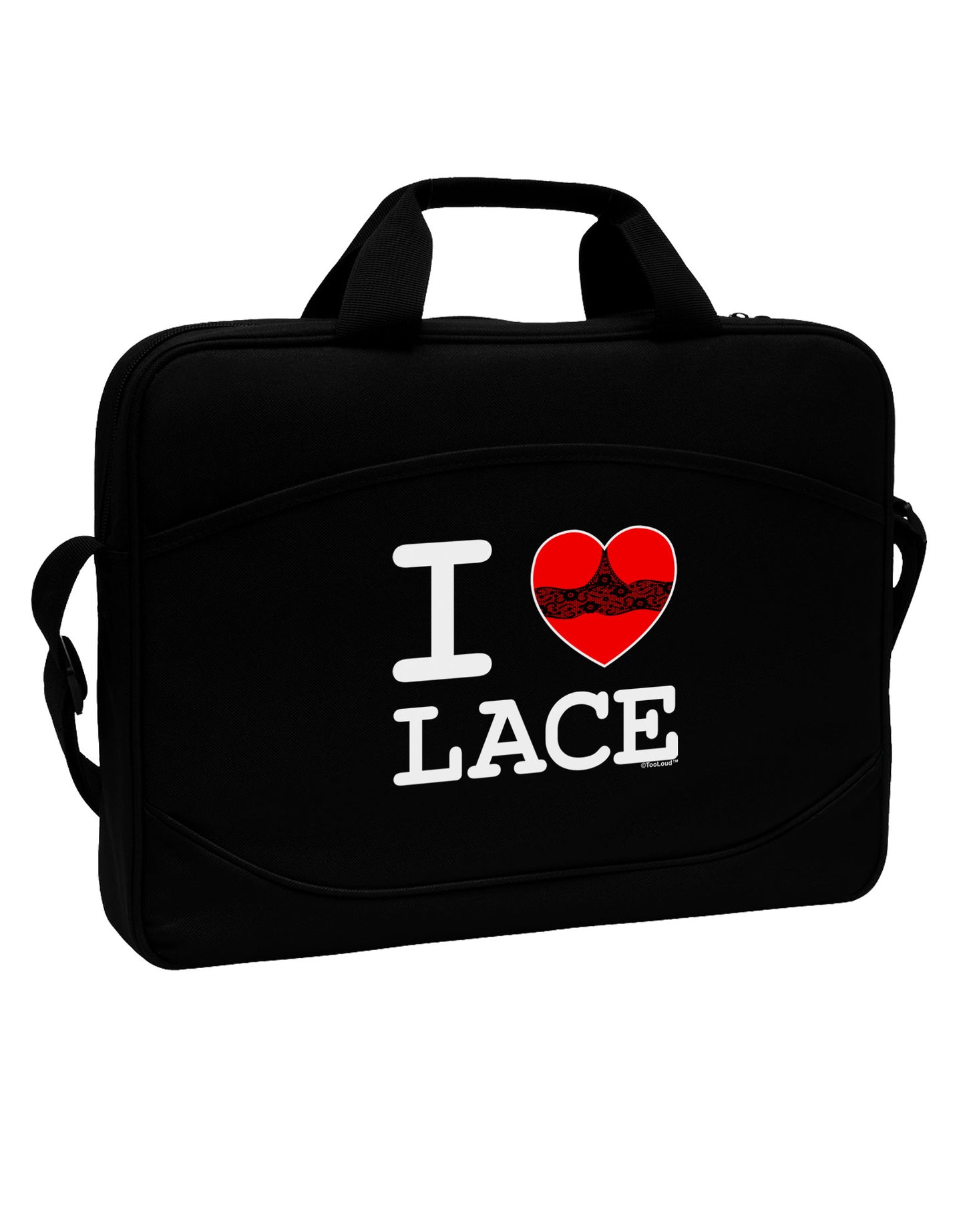 I Love Heart Lace 15" Dark Laptop / Tablet Case Bag-Laptop / Tablet Case Bag-TooLoud-Black-White-Davson Sales