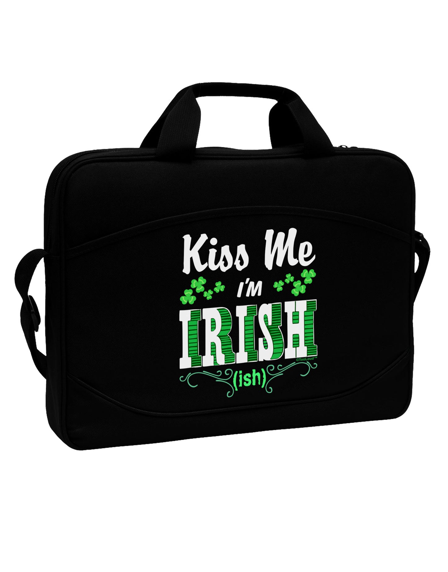 Kiss Me I'm Irish-ish 15" Dark Laptop / Tablet Case Bag-Laptop / Tablet Case Bag-TooLoud-Black-White-15 Inches-Davson Sales