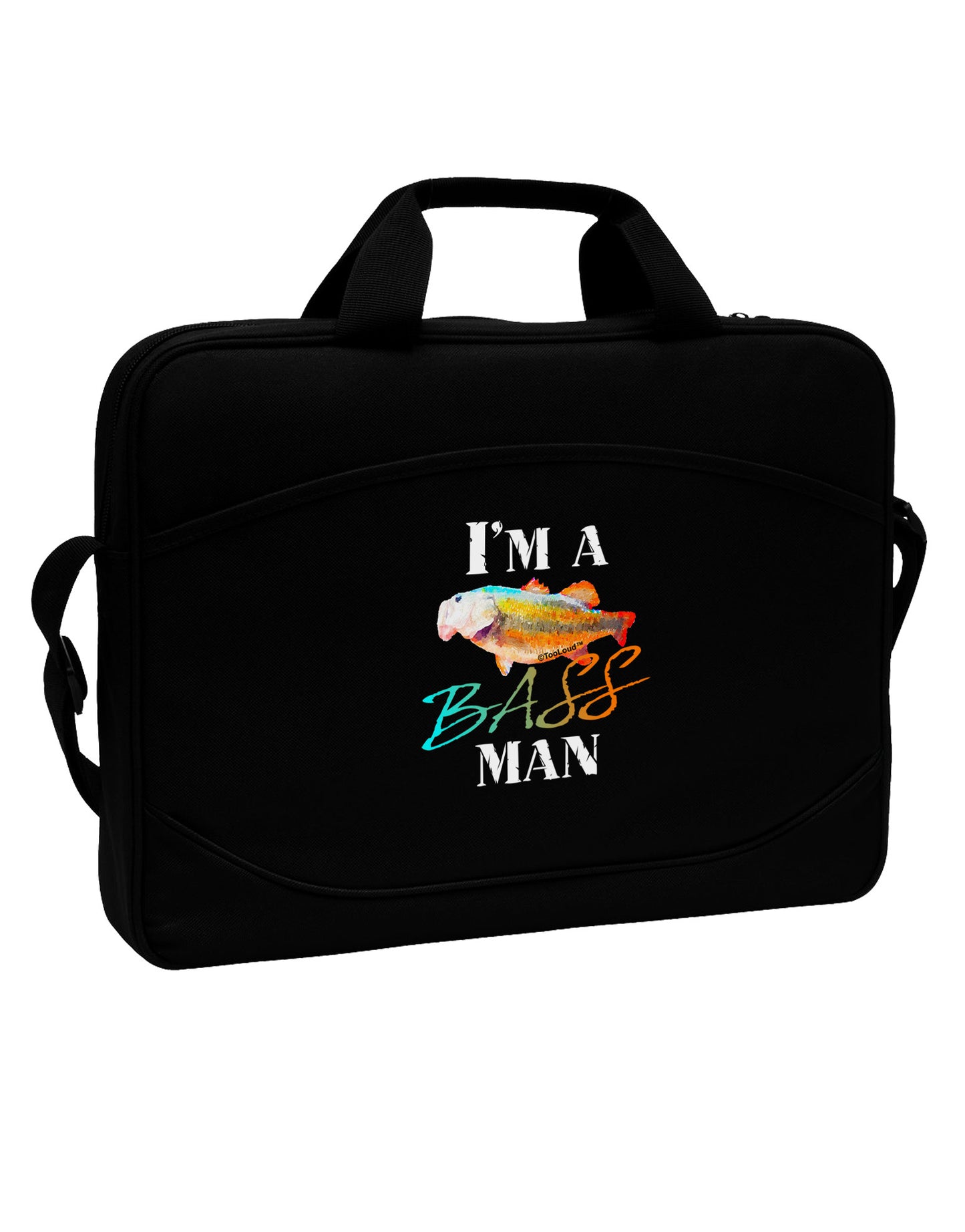 I'm A Bass Man Watercolor 15" Dark Laptop / Tablet Case Bag-Laptop / Tablet Case Bag-TooLoud-Black-White-Davson Sales