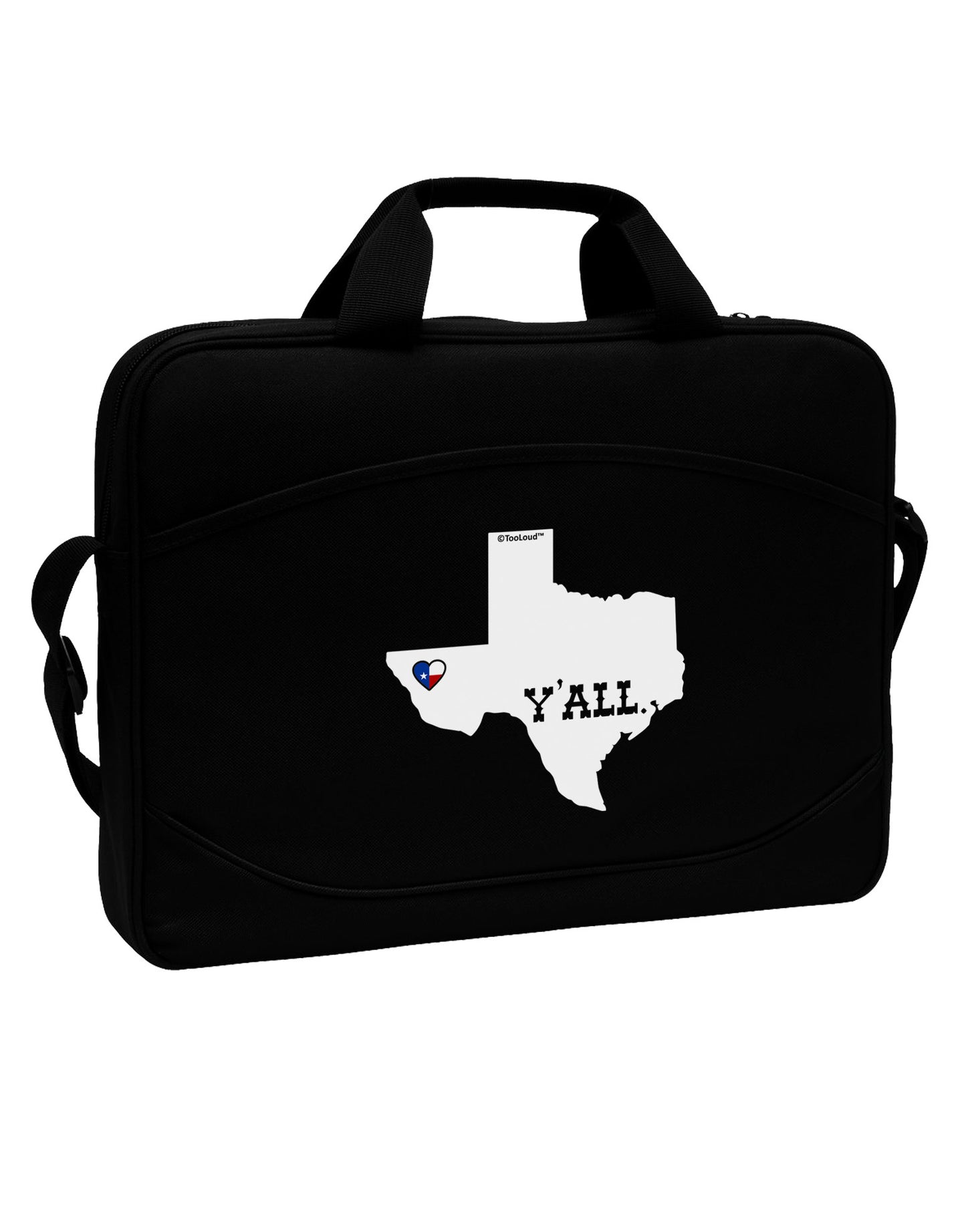 Texas State Y'all Design with Flag Heart 15" Dark Laptop / Tablet Case Bag by TooLoud-Laptop / Tablet Case Bag-TooLoud-Black-Davson Sales