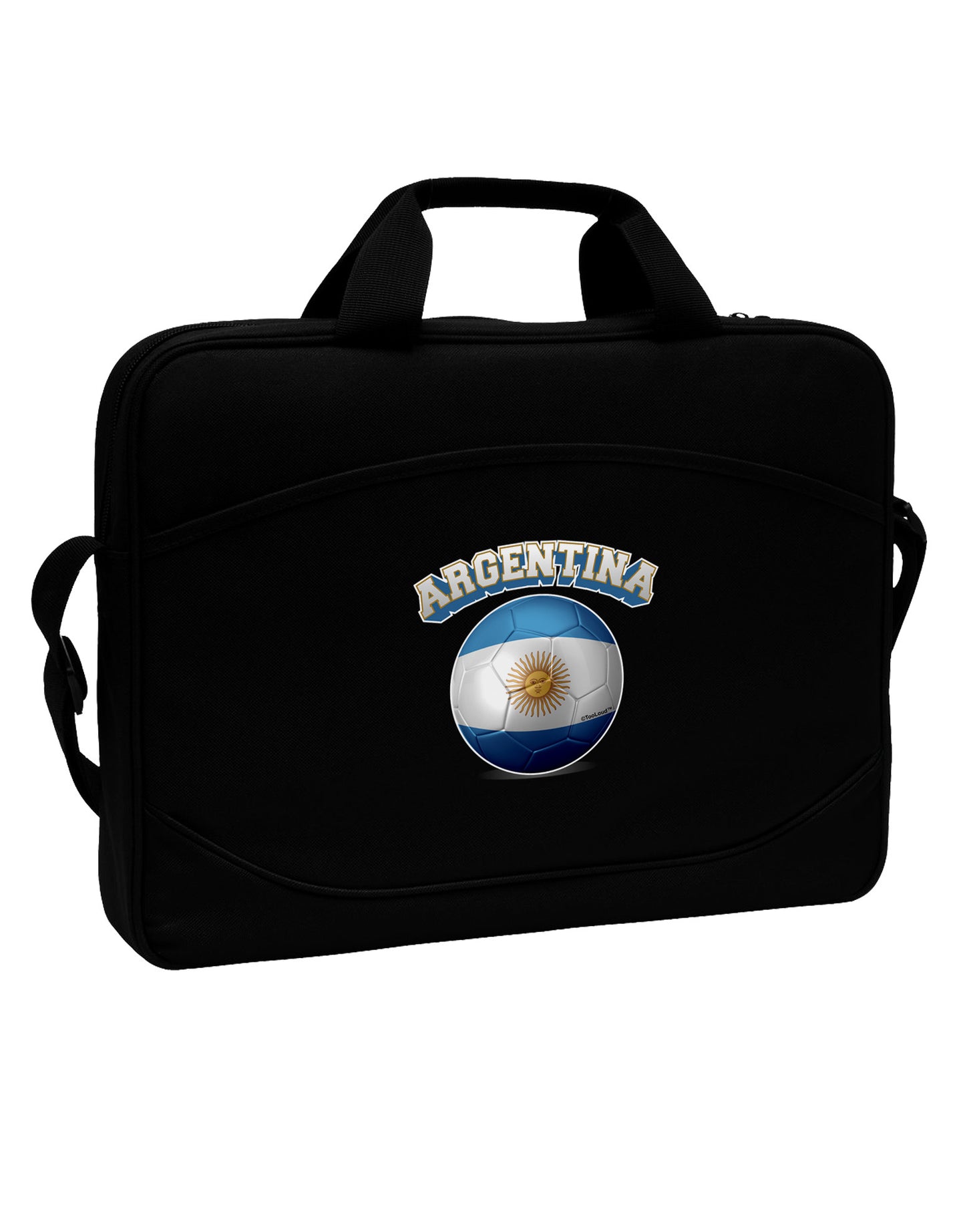 Soccer Ball Flag - Argentina 15" Dark Laptop / Tablet Case Bag-Laptop / Tablet Case Bag-TooLoud-Black-White-15 Inches-Davson Sales