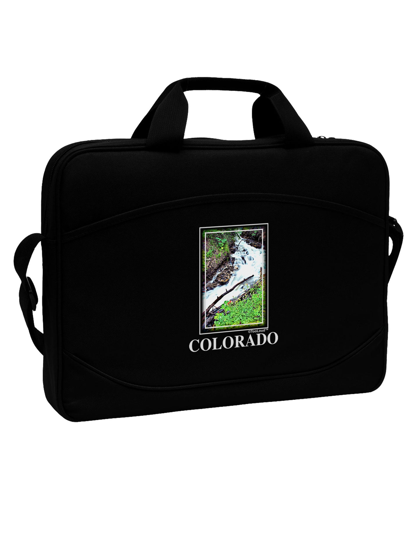 Colorado White River Text 15" Dark Laptop / Tablet Case Bag-Laptop / Tablet Case Bag-TooLoud-Black-White-Davson Sales