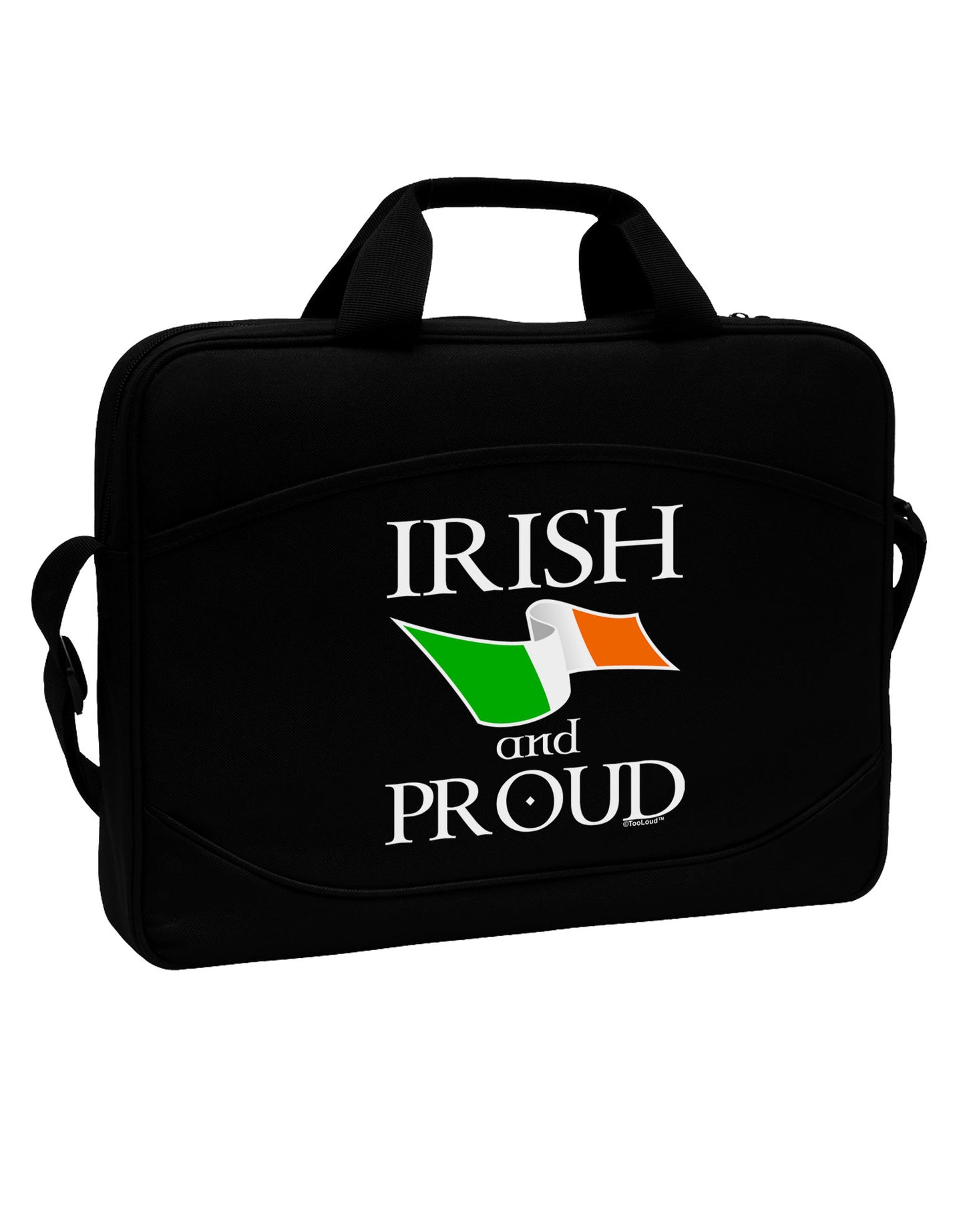 Irish and Proud 15" Dark Laptop / Tablet Case Bag-Laptop / Tablet Case Bag-TooLoud-Black-White-15 Inches-Davson Sales