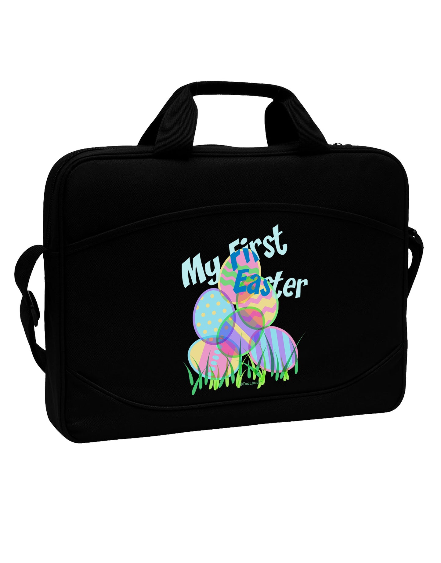 My First Easter Gel Look Print 15" Dark Laptop / Tablet Case Bag-Laptop / Tablet Case Bag-TooLoud-Black-White-15 Inches-Davson Sales