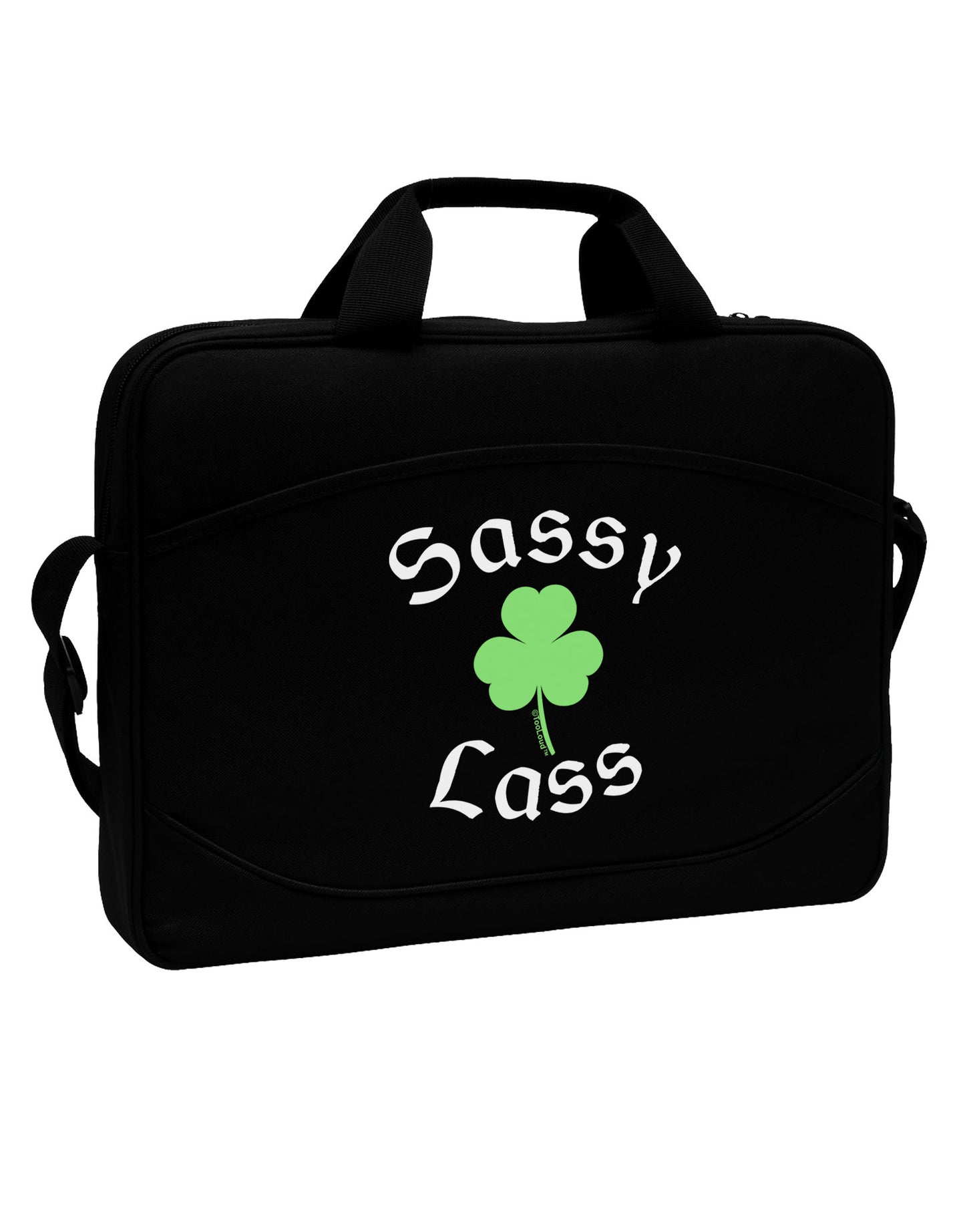 Sassy Lass St Patricks Day 15" Dark Laptop / Tablet Case Bag-Laptop / Tablet Case Bag-TooLoud-Black-White-15 Inches-Davson Sales