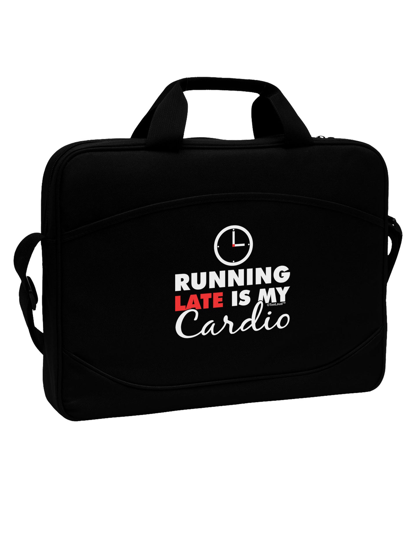 Running Late Is My Cardio 15" Dark Laptop / Tablet Case Bag-Laptop / Tablet Case Bag-TooLoud-Black-White-15 Inches-Davson Sales