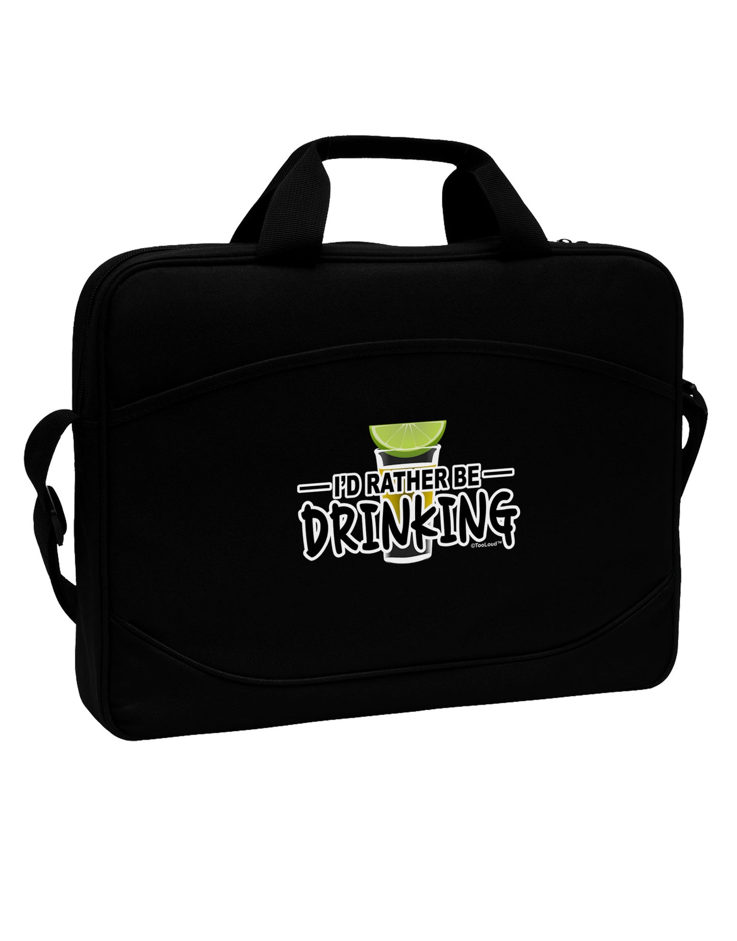 I'd Rather Be Drinking 15" Dark Laptop / Tablet Case Bag-Laptop / Tablet Case Bag-TooLoud-Black-White-15 Inches-Davson Sales