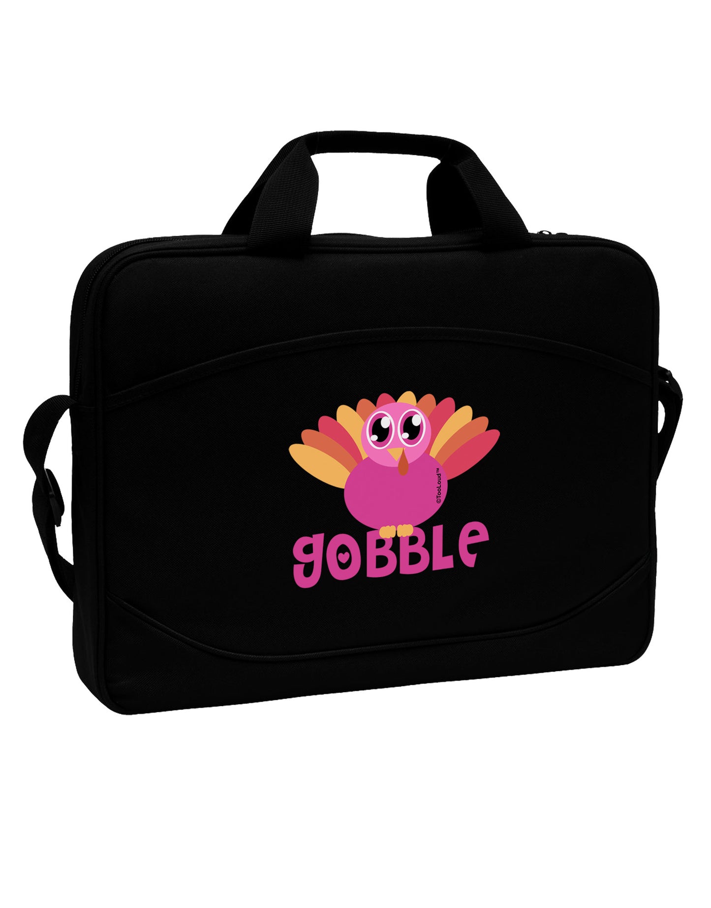 Cute Gobble Turkey Pink 15" Dark Laptop / Tablet Case Bag-Laptop / Tablet Case Bag-TooLoud-Black-White-Davson Sales
