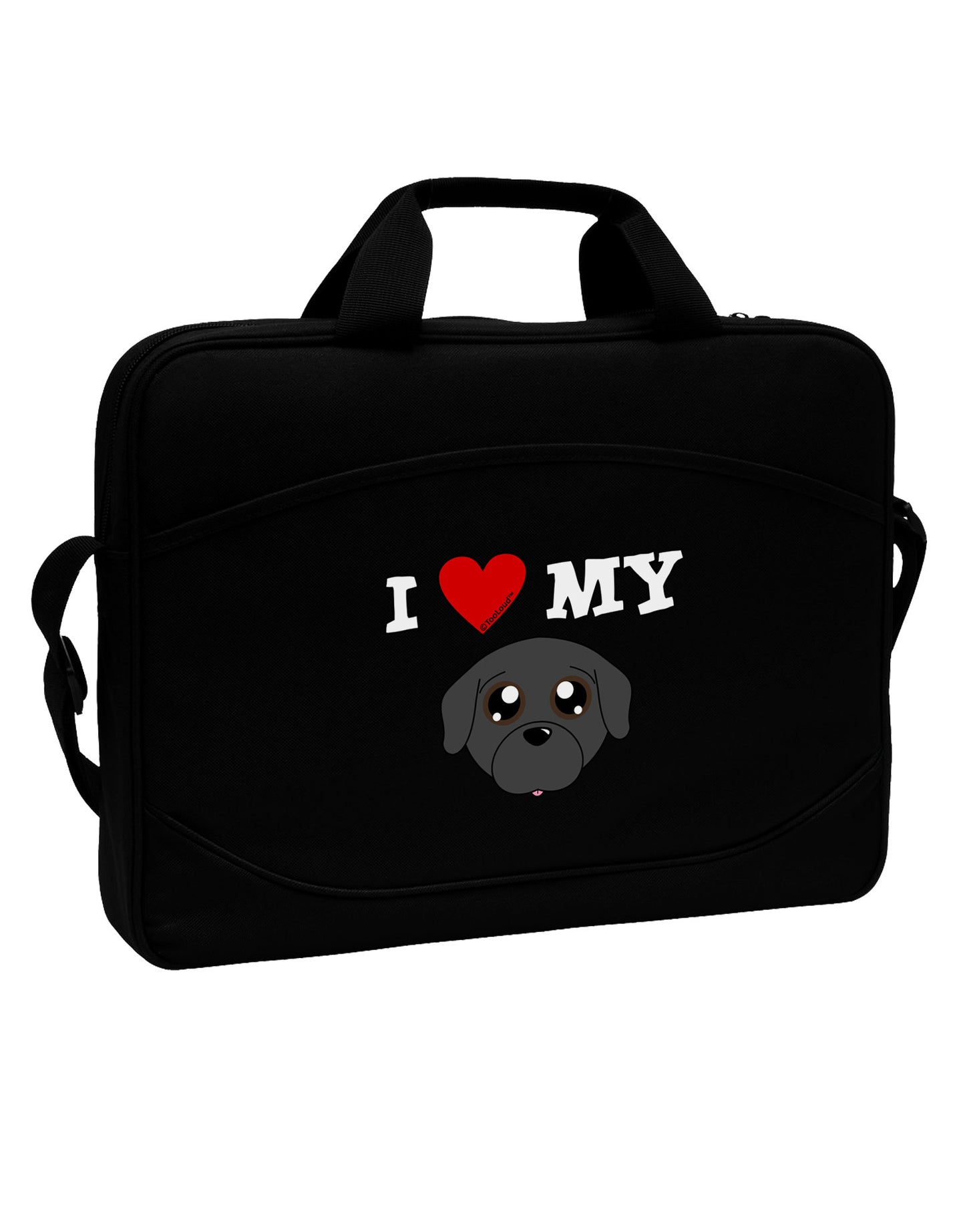 I Heart My - Cute Pug Dog - Black 15" Dark Laptop / Tablet Case Bag by TooLoud-Laptop / Tablet Case Bag-TooLoud-Black-Davson Sales
