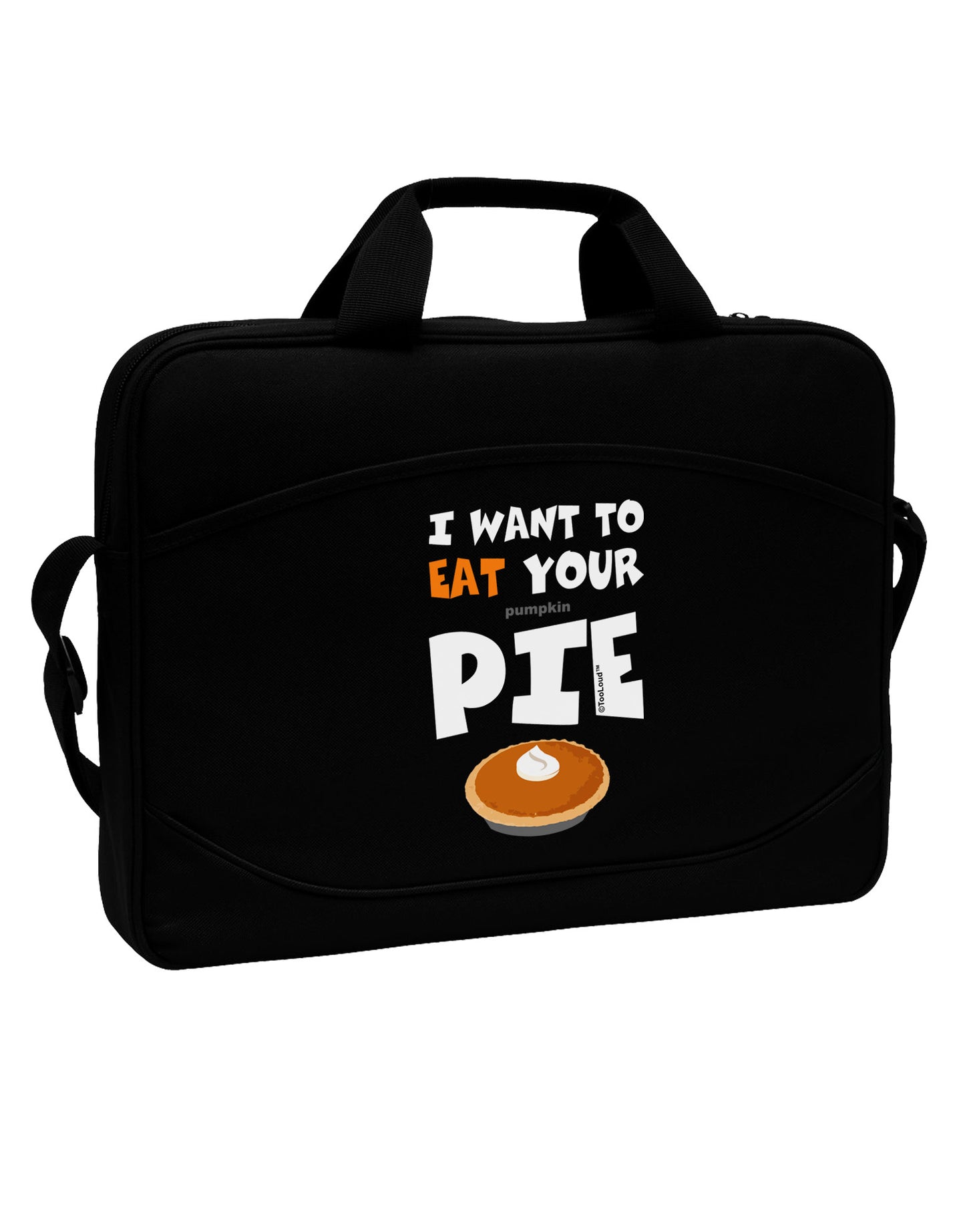 Eat Your Pie 15" Dark Laptop / Tablet Case Bag-Laptop / Tablet Case Bag-TooLoud-Black-White-Davson Sales