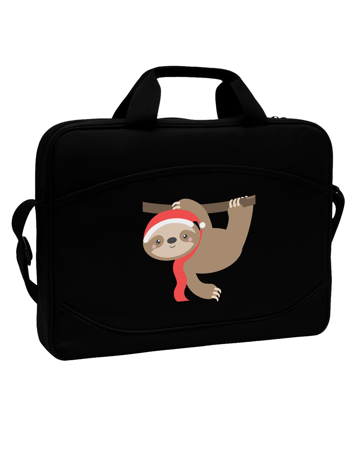 Cute Christmas Sloth with Santa Hat 15" Dark Laptop / Tablet Case Bag-Laptop / Tablet Case Bag-TooLoud-Black-Davson Sales