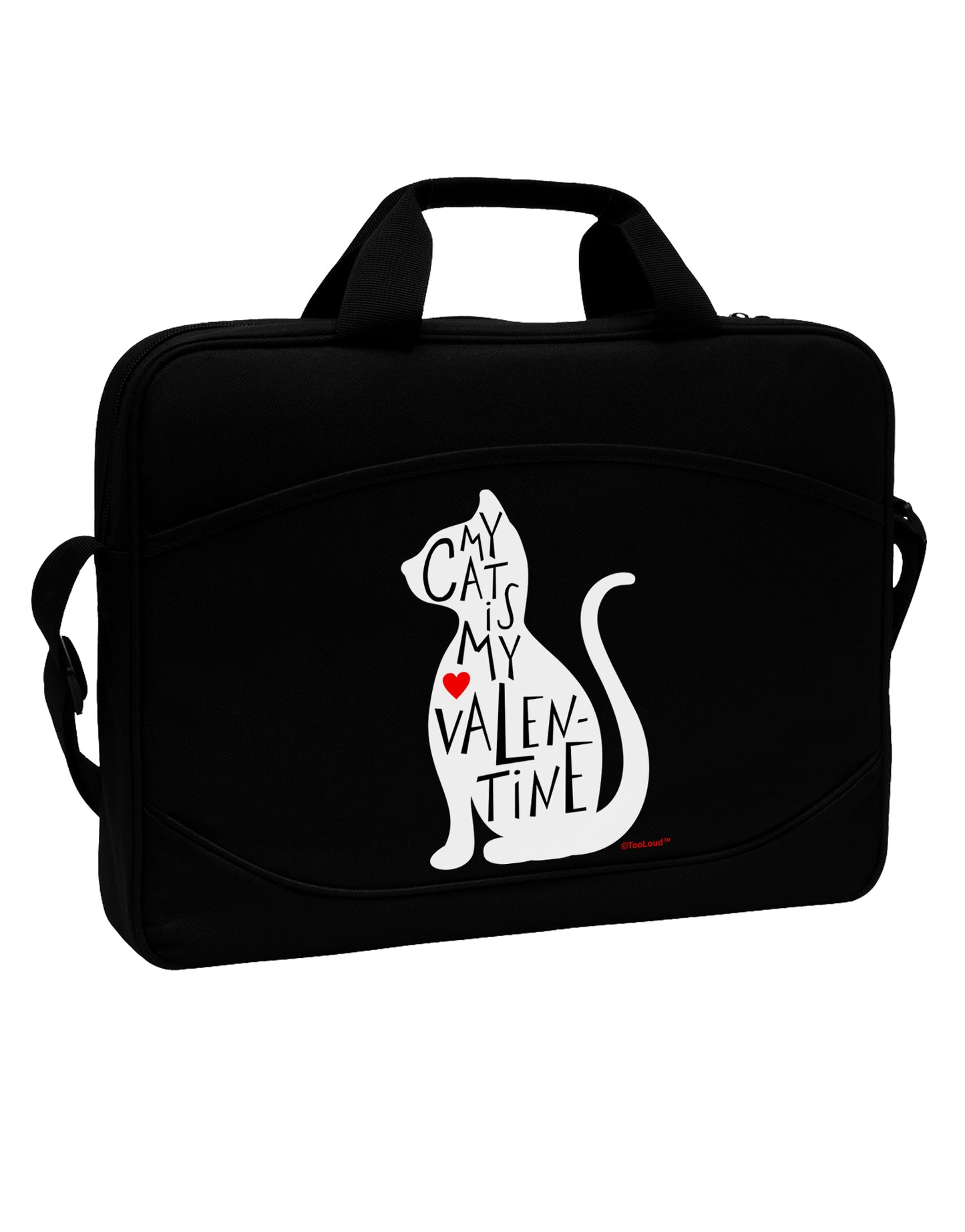 My Cat Is My Valentine 15" Dark Laptop / Tablet Case Bag by TooLoud-Laptop / Tablet Case Bag-TooLoud-Black-Davson Sales