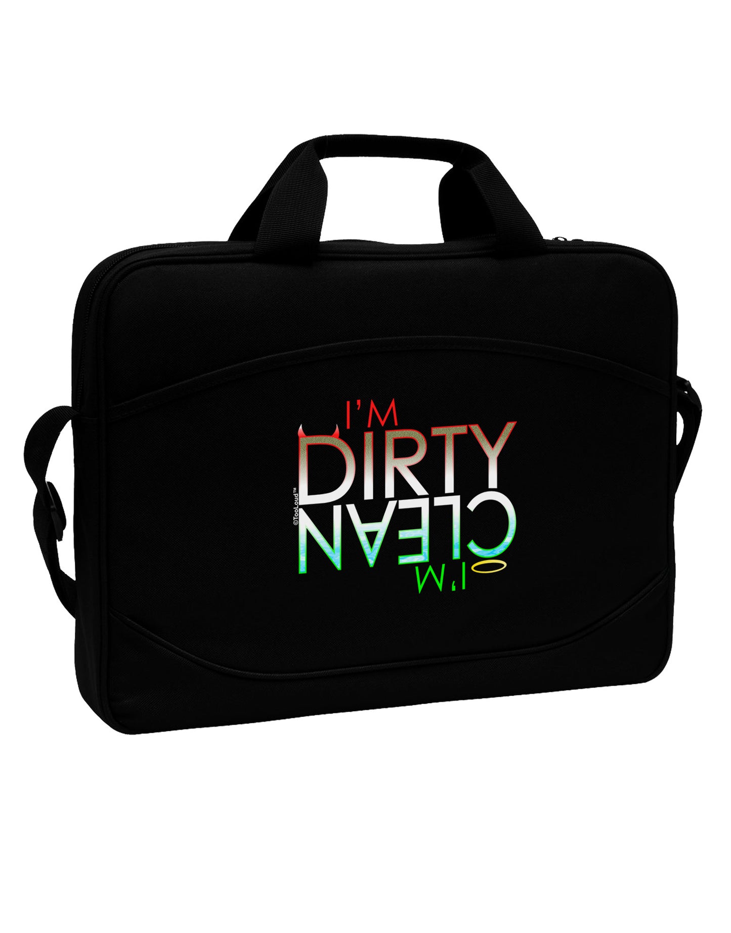 Clean Halo or Dirty Horns - Dirty 15" Dark Laptop / Tablet Case Bag-Laptop / Tablet Case Bag-TooLoud-Black-White-15 Inches-Davson Sales